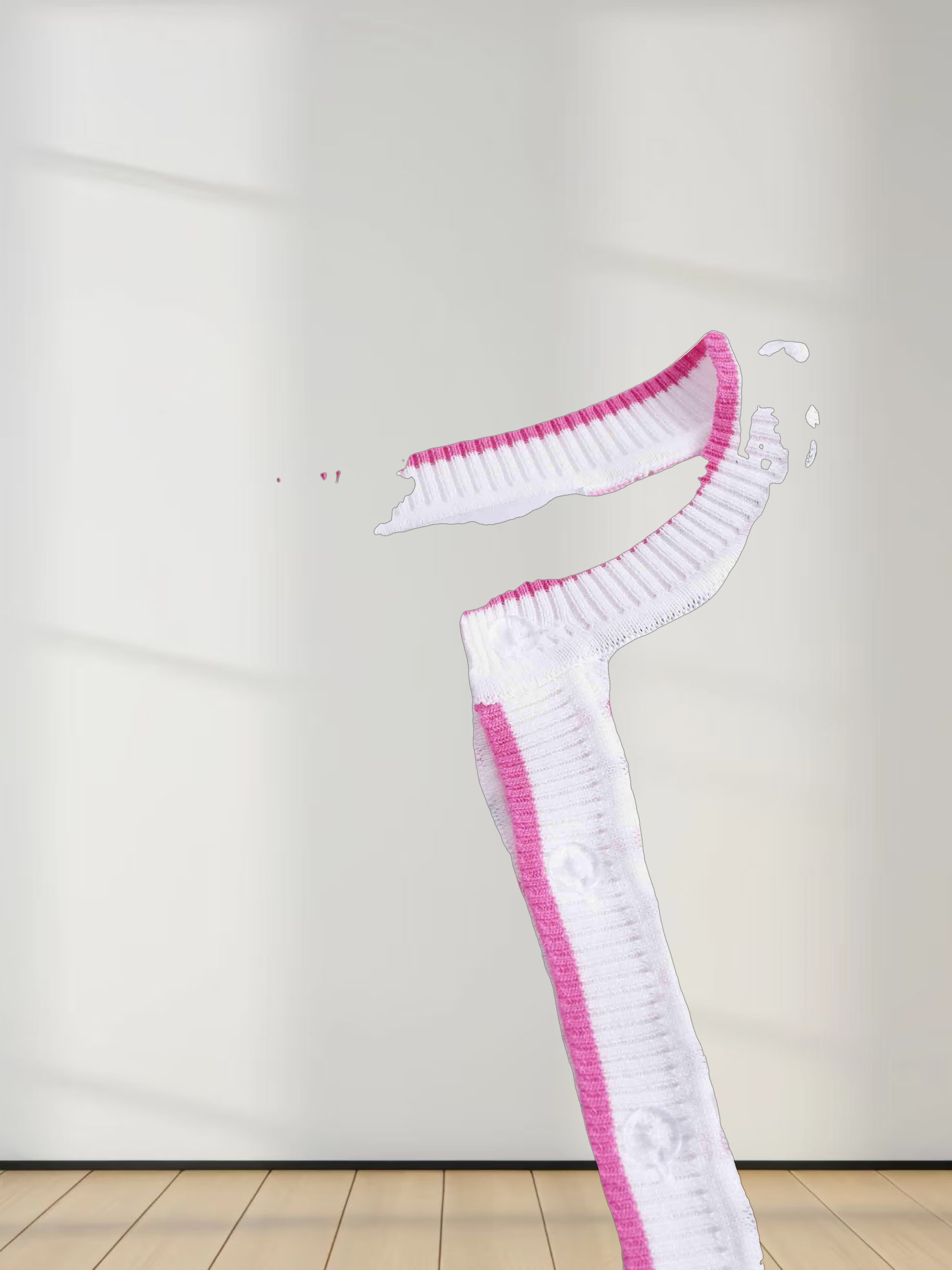 Striped Pointelle Cardigan-Green/Pink/White