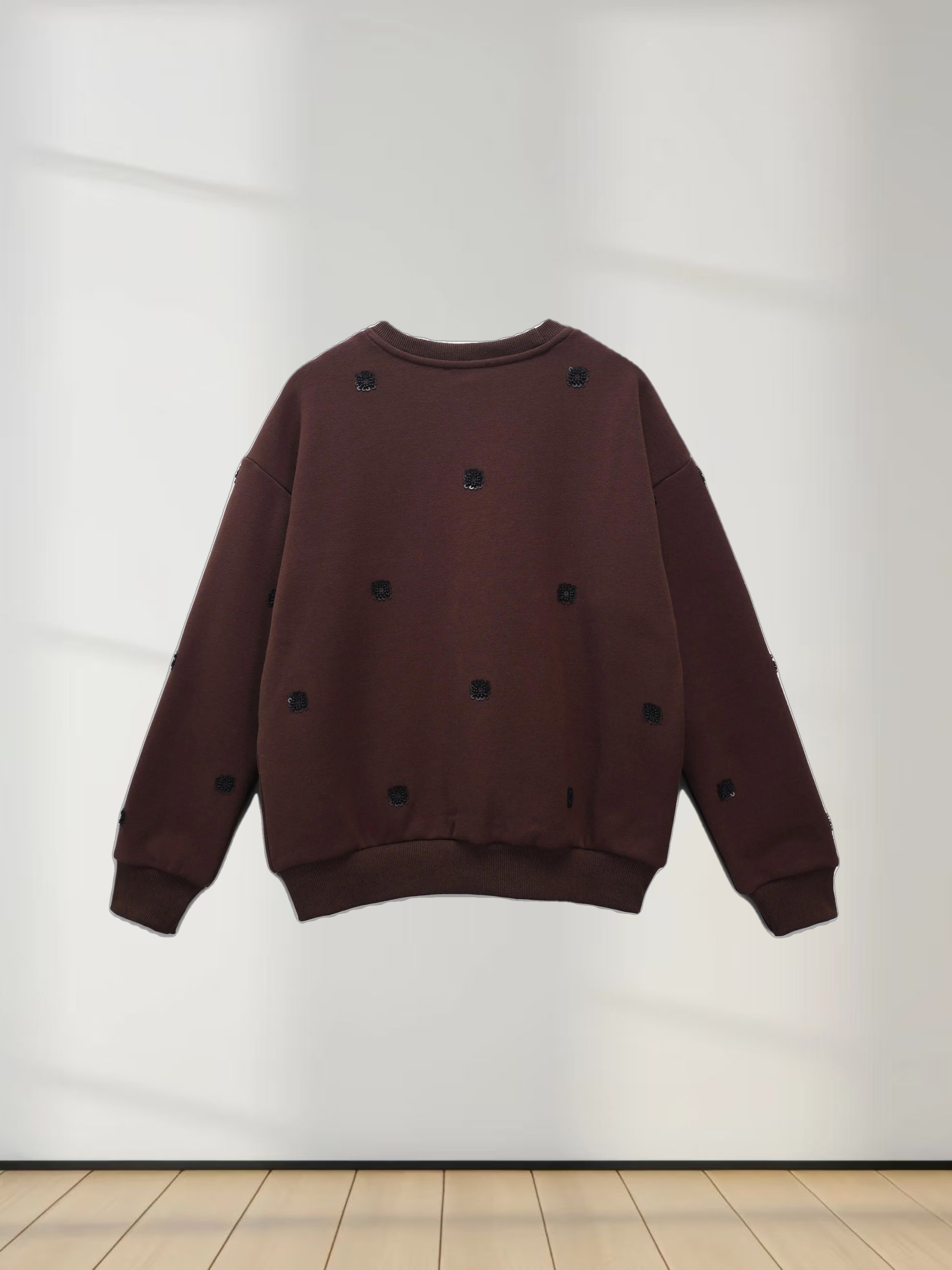 Embellished Sweatshirt-Brown/Black