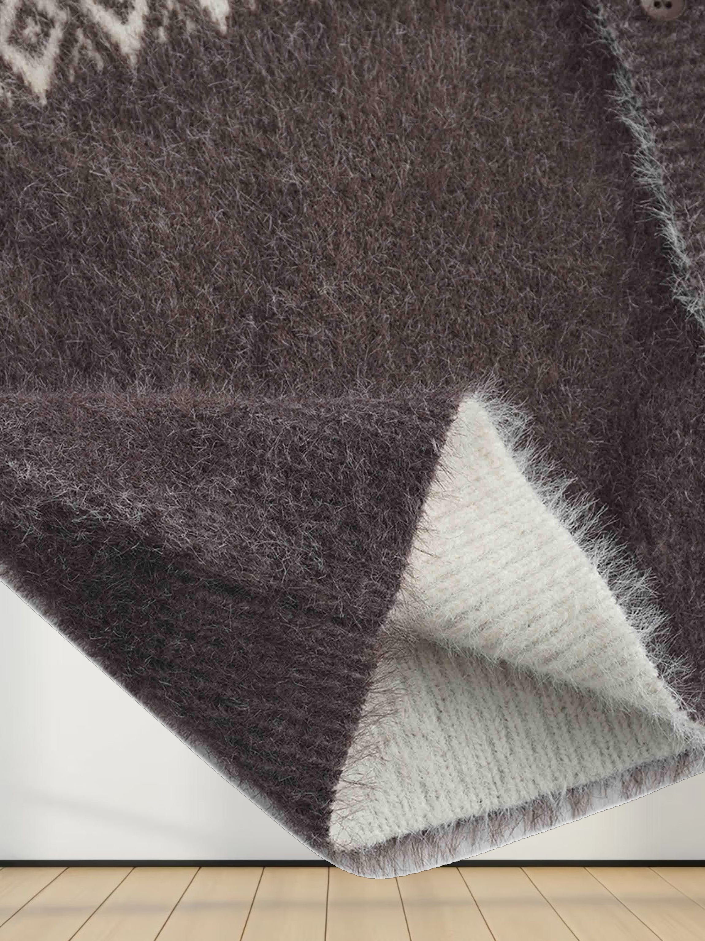 Mohair Crew Cardigan-Aztec Floral