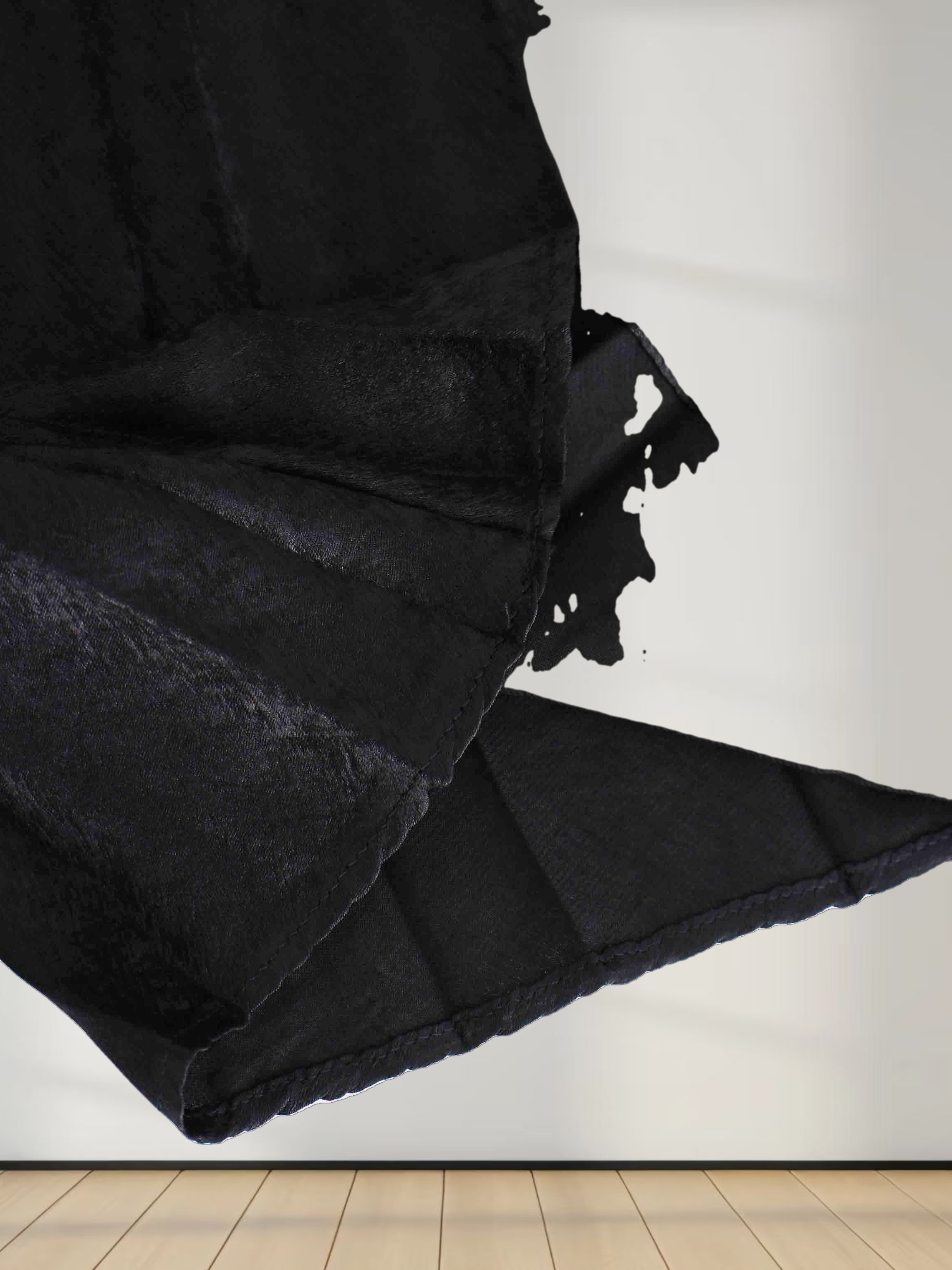 Covered Band Pleated Skirt-Black Shimmer