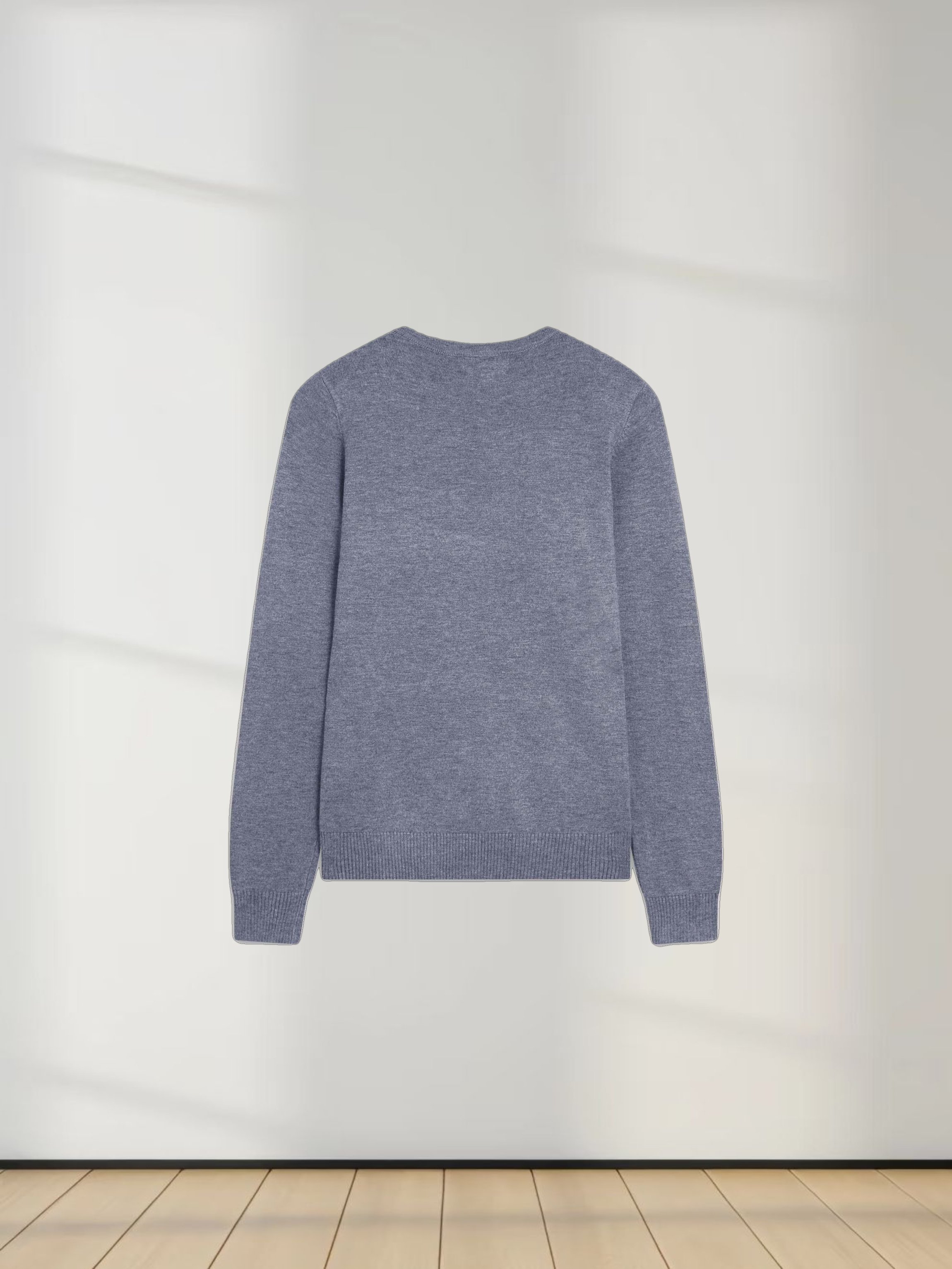 Basic Crew Sweater LS-Heathered Grey