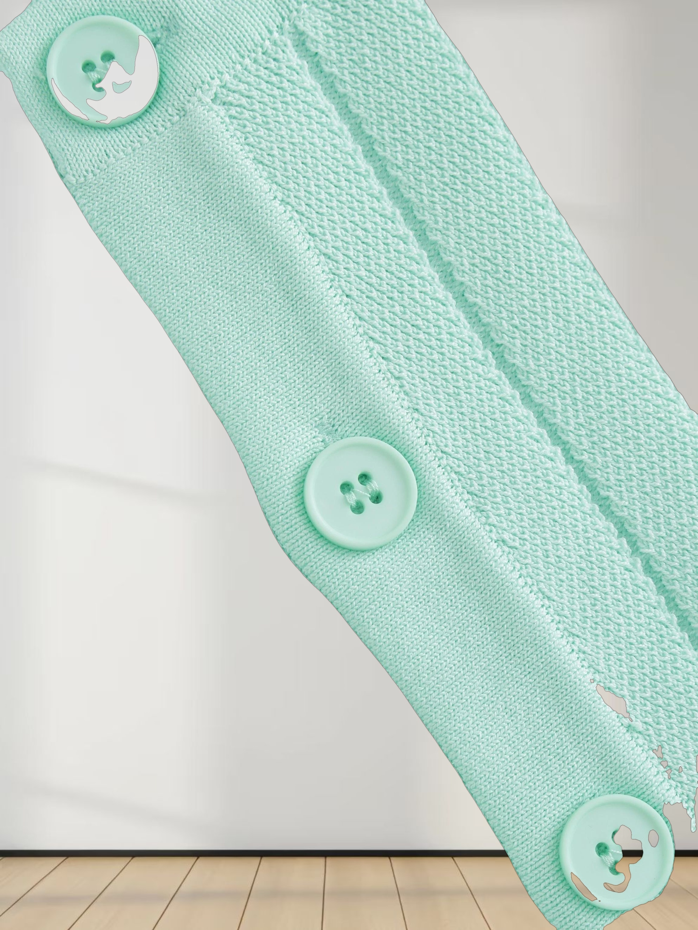 Silky Knit Cropped Cardigan-Mint Green