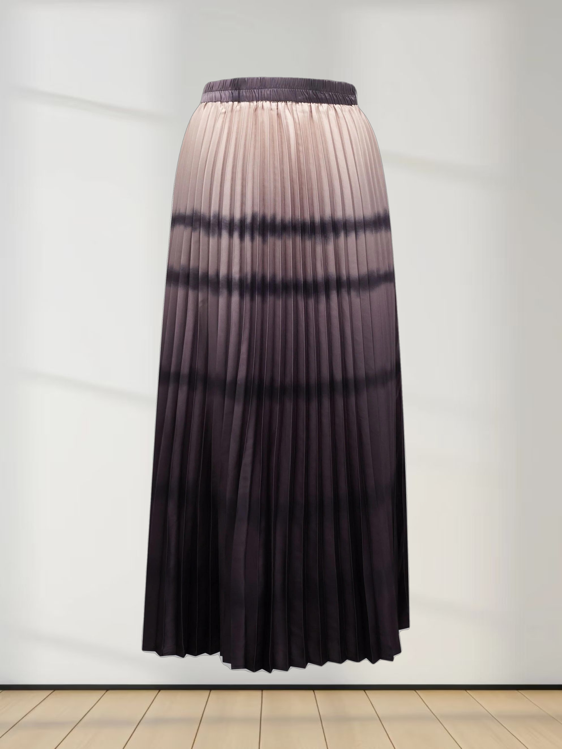 Ombre Faux Wrap Skirt - Brown