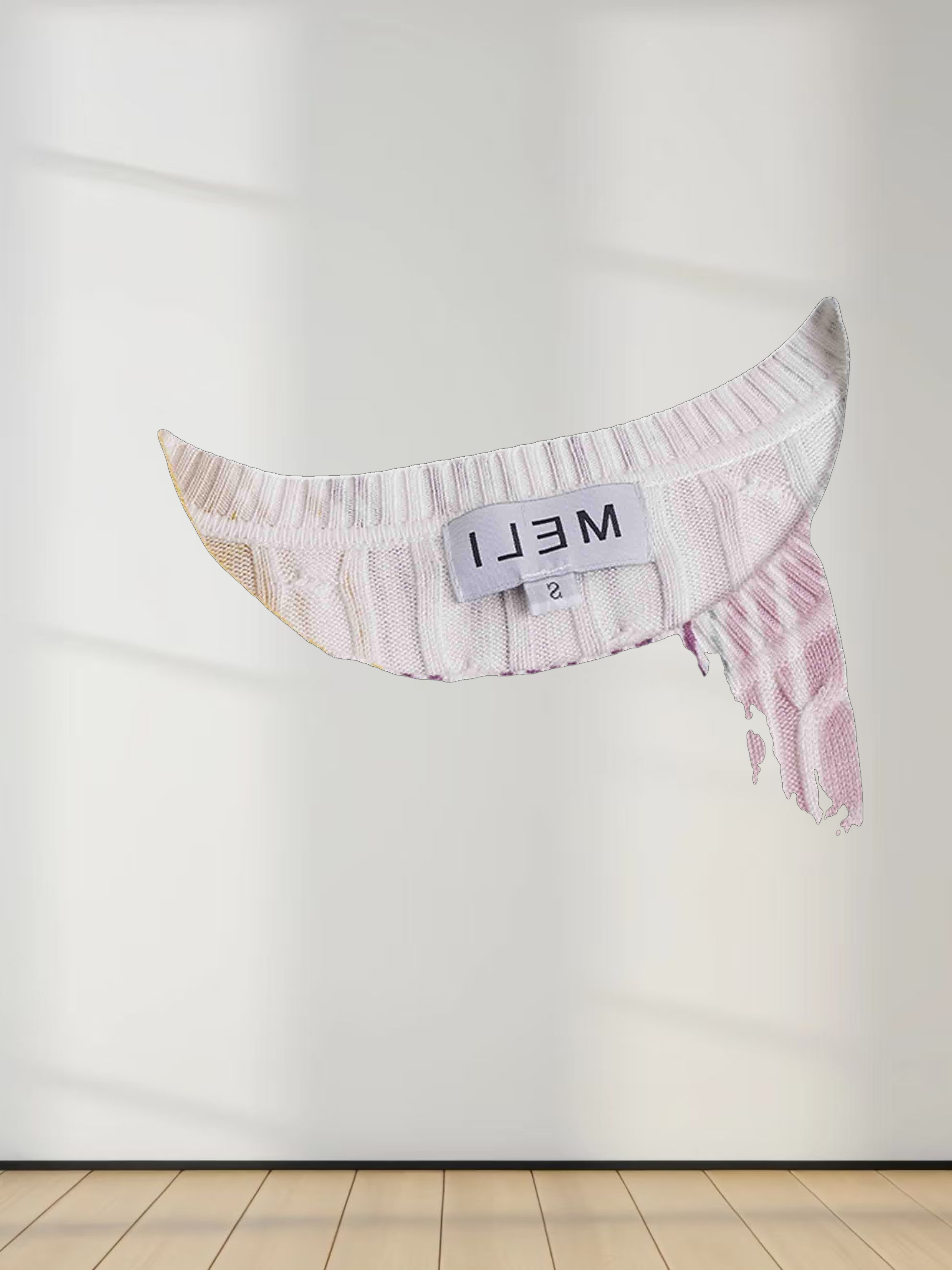 Printed Cable Knit Sweater-Pastel Stripes