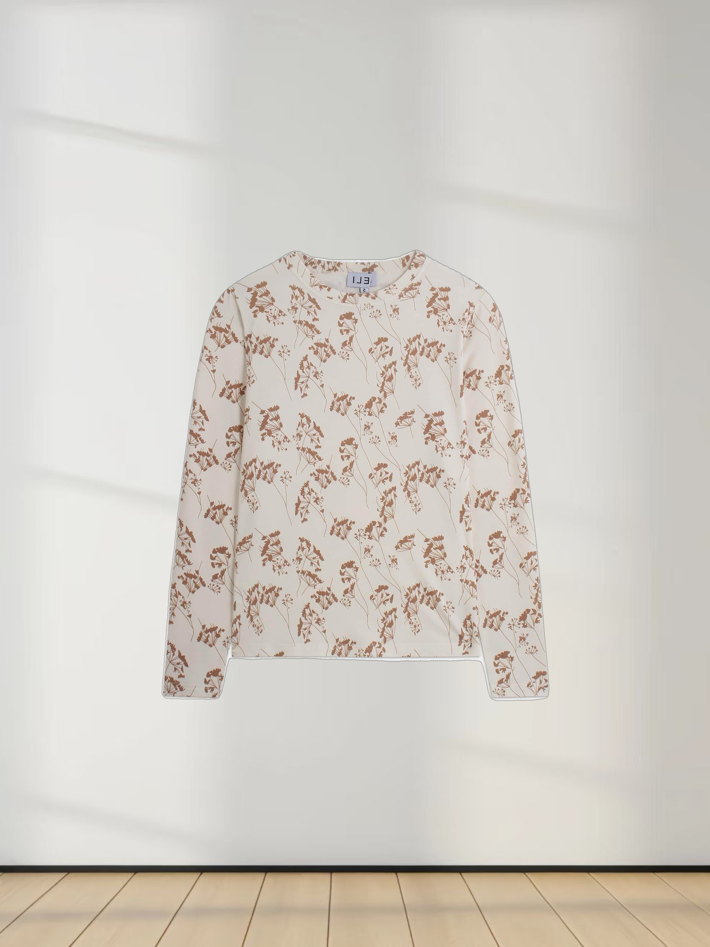 Printed Modal Tee-Tan Branches