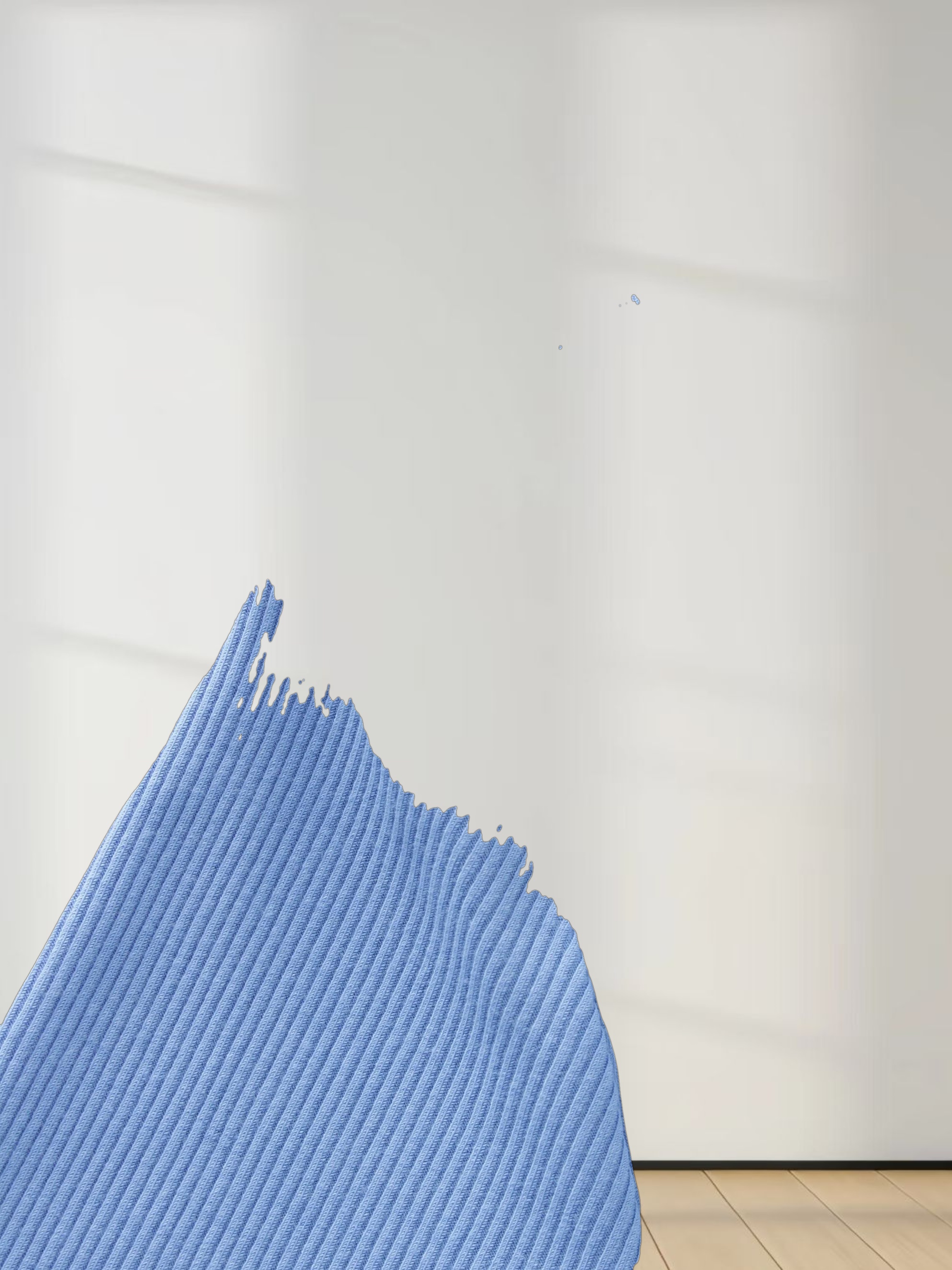 High V Ribbed Tee LS-Ocean Blue