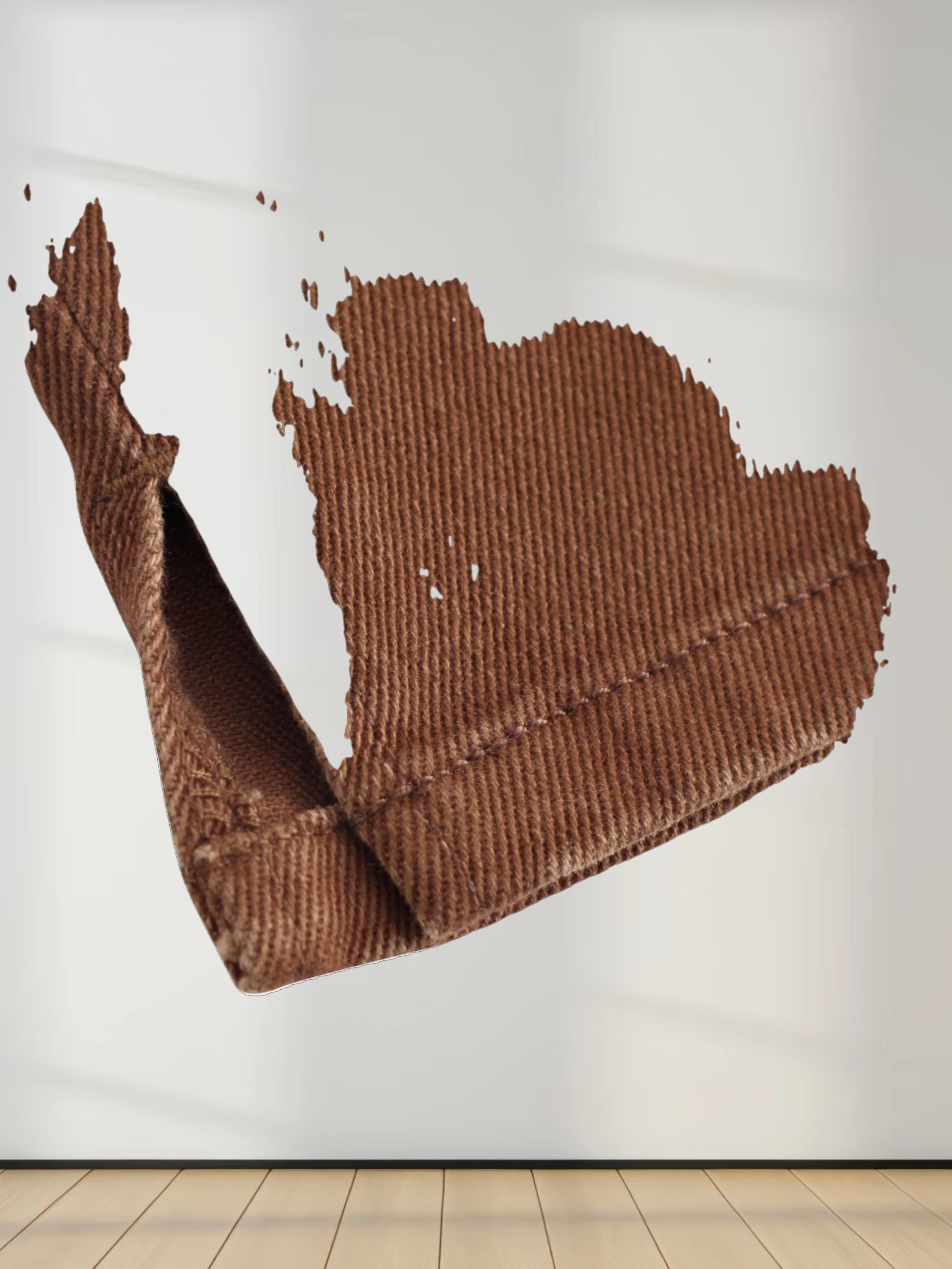 Side Seamed Twill Skirt-Brown