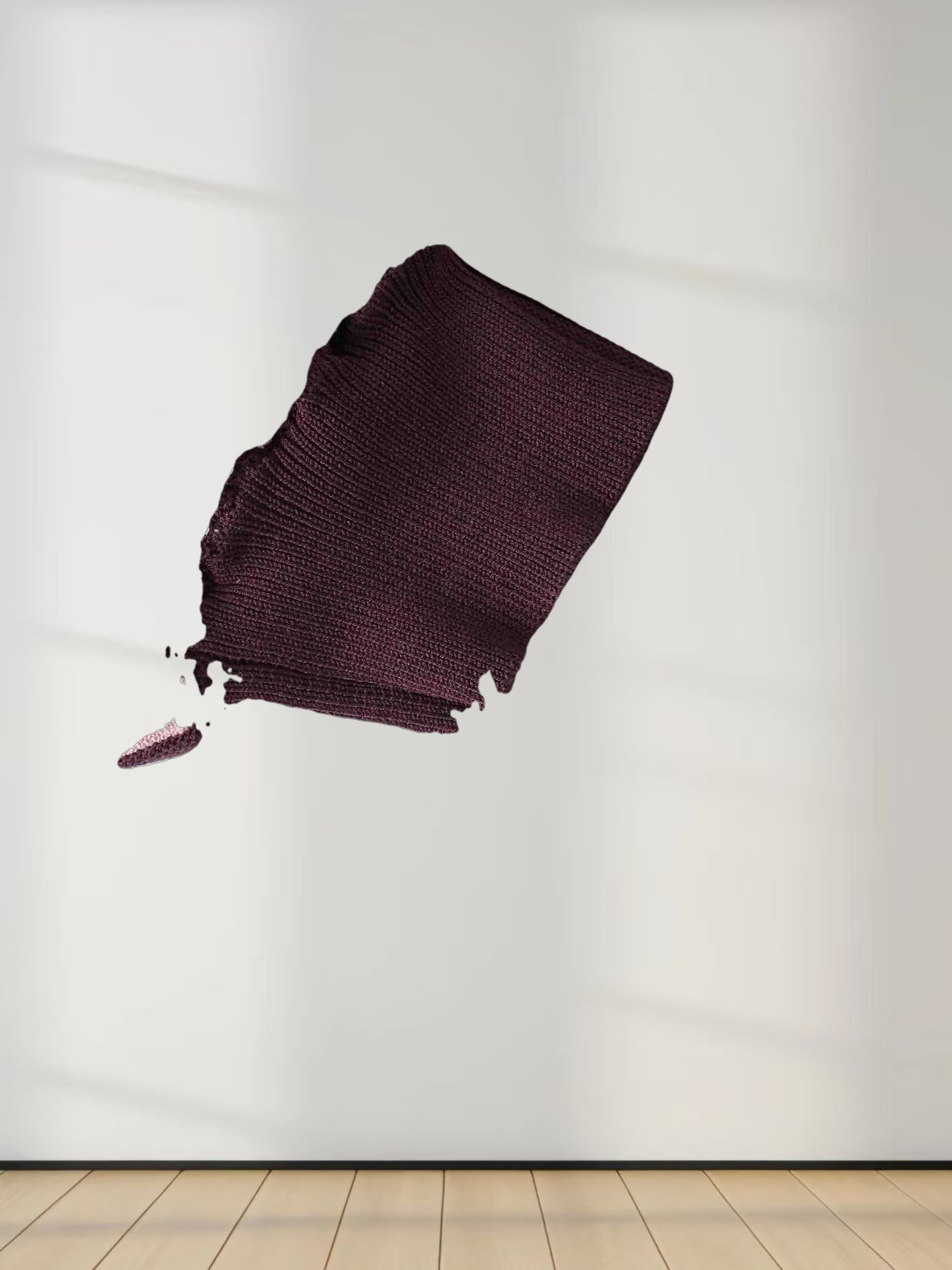 Balloon Sleeve Sweater-Maroon/Pink