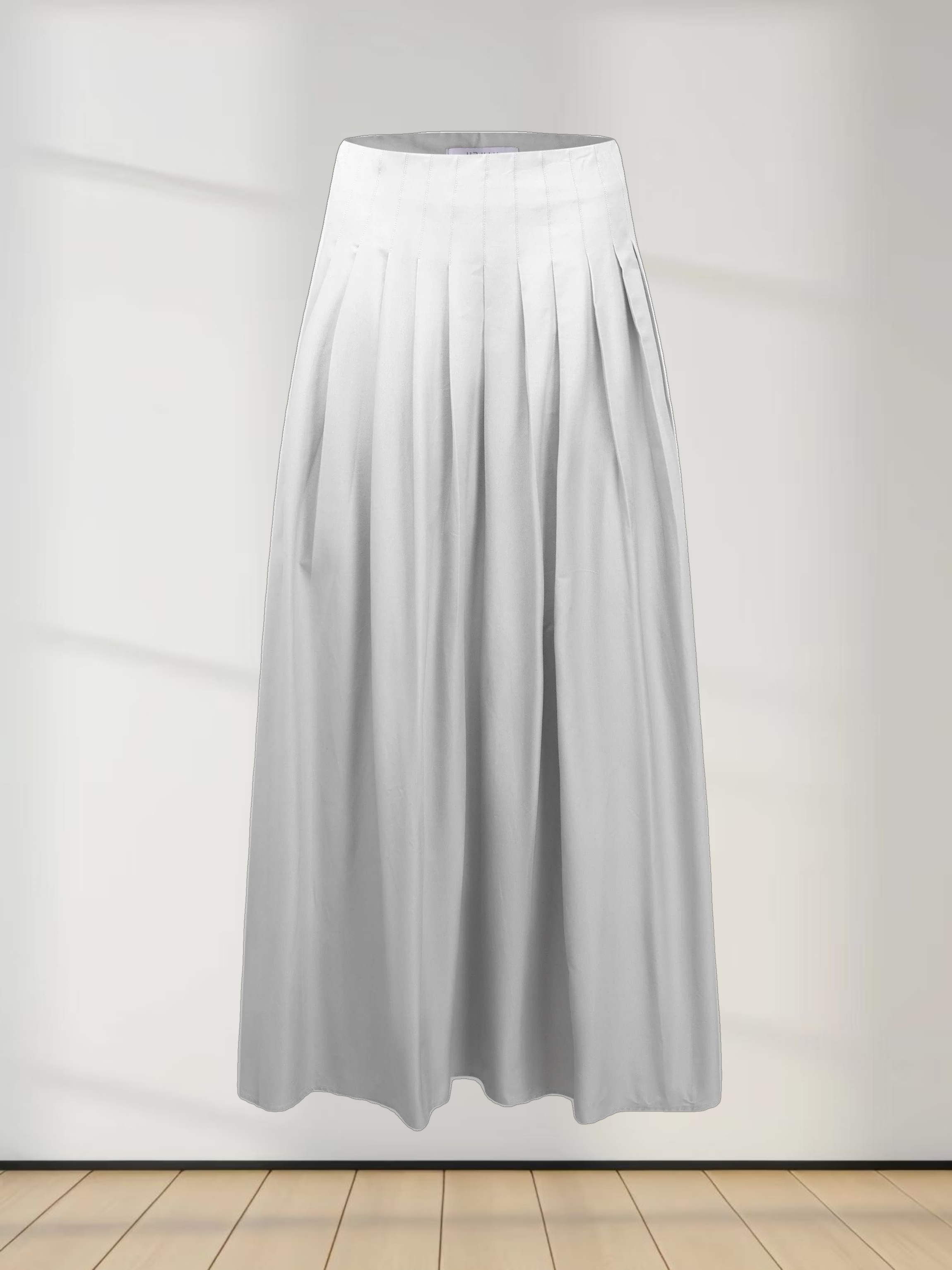 Full Pleated Skirt-Ice Grey