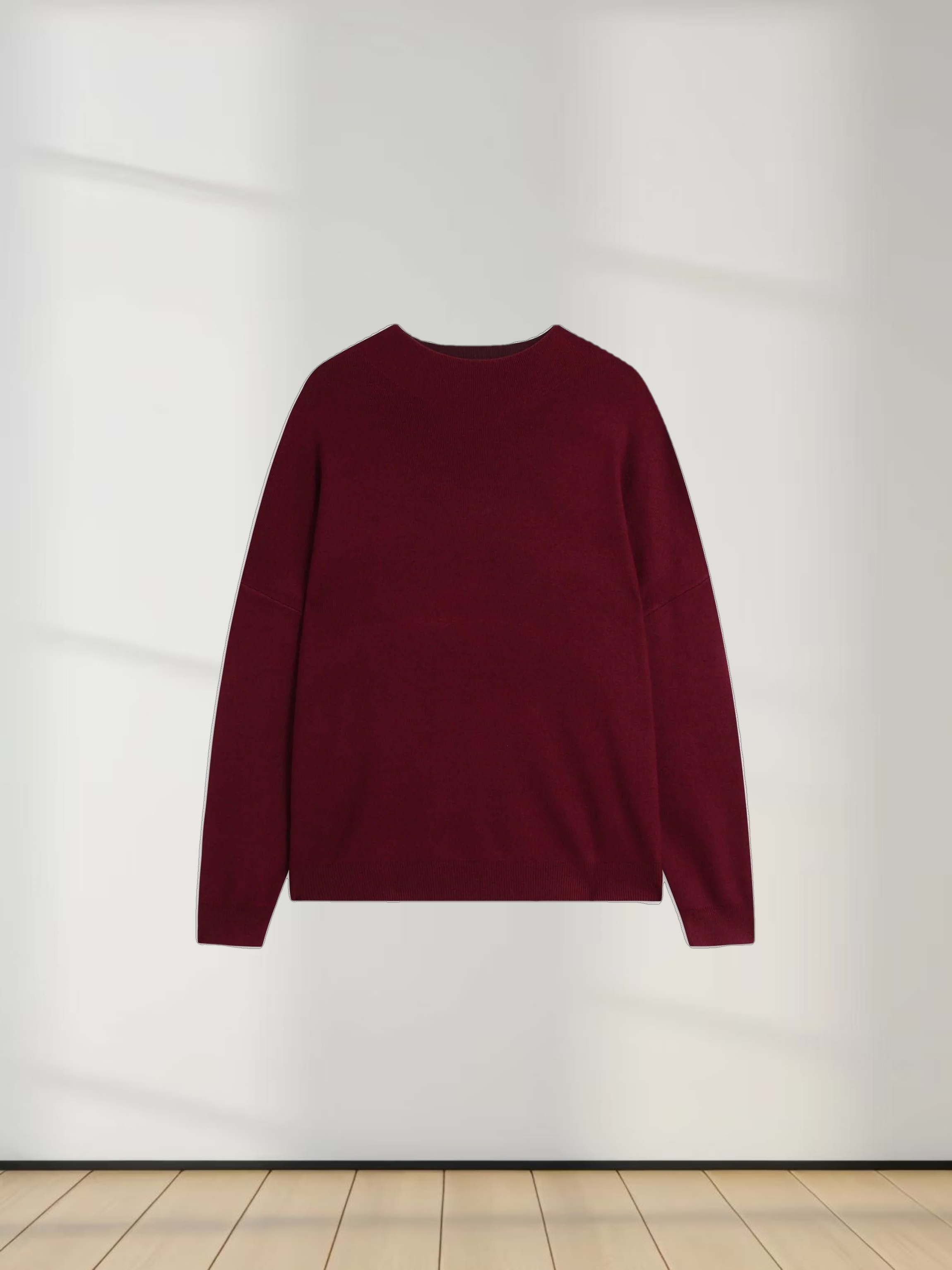 Oversized Soft Knit Sweater-Burgundy