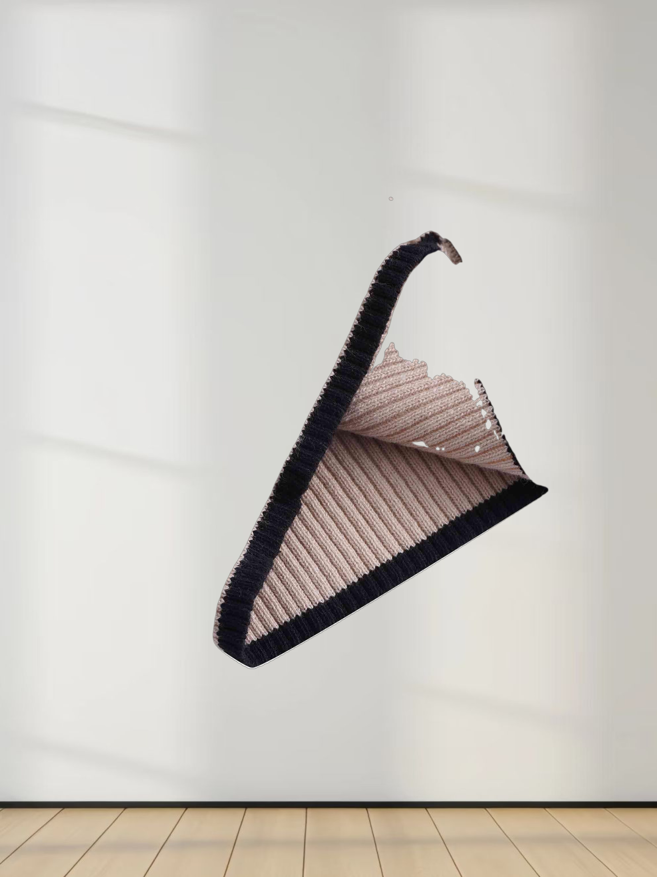 Striped Pointelle Cardigan-Black/Tan