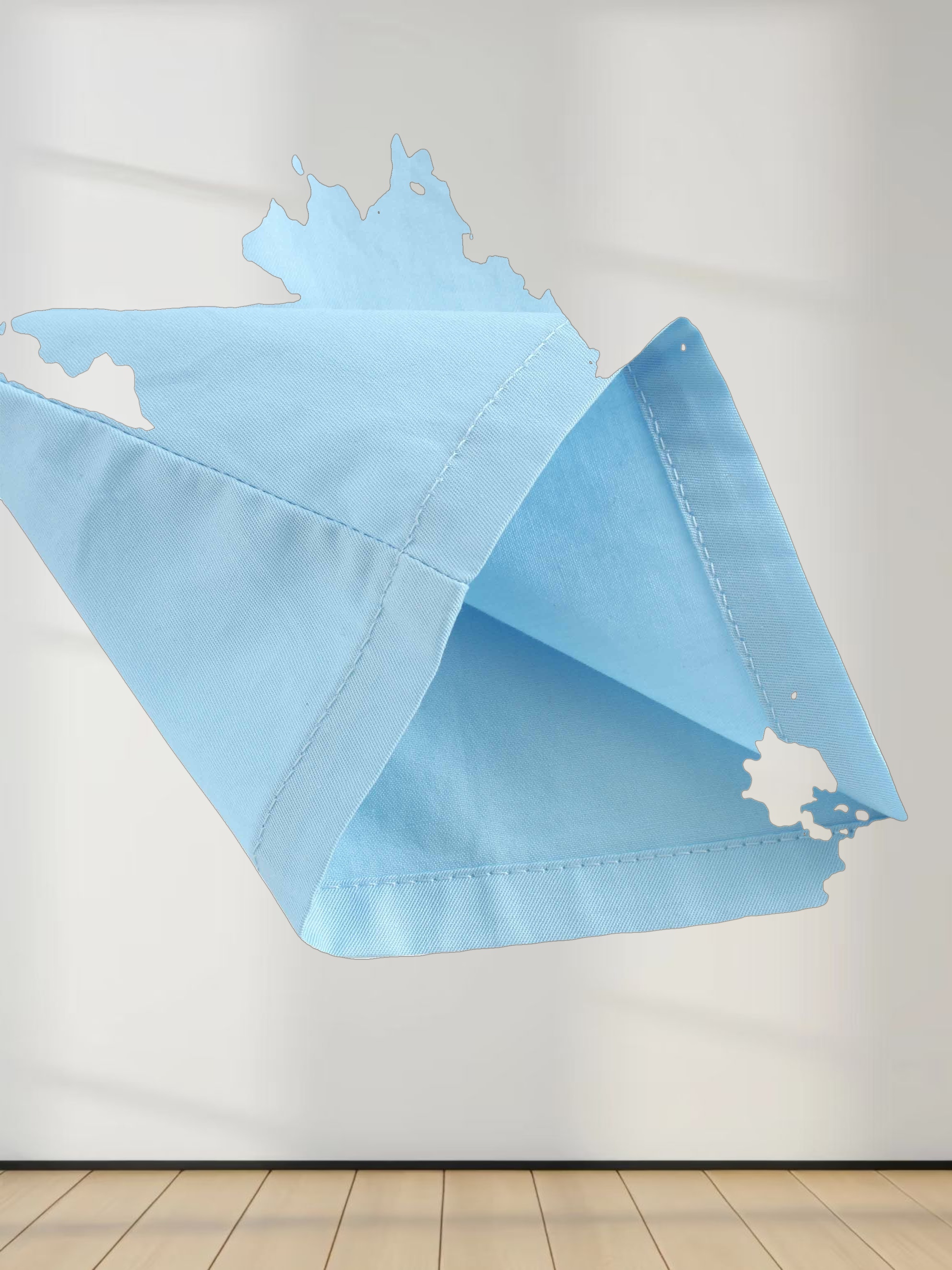 Stitch Down Cotton Pleated Skirt-Light Blue