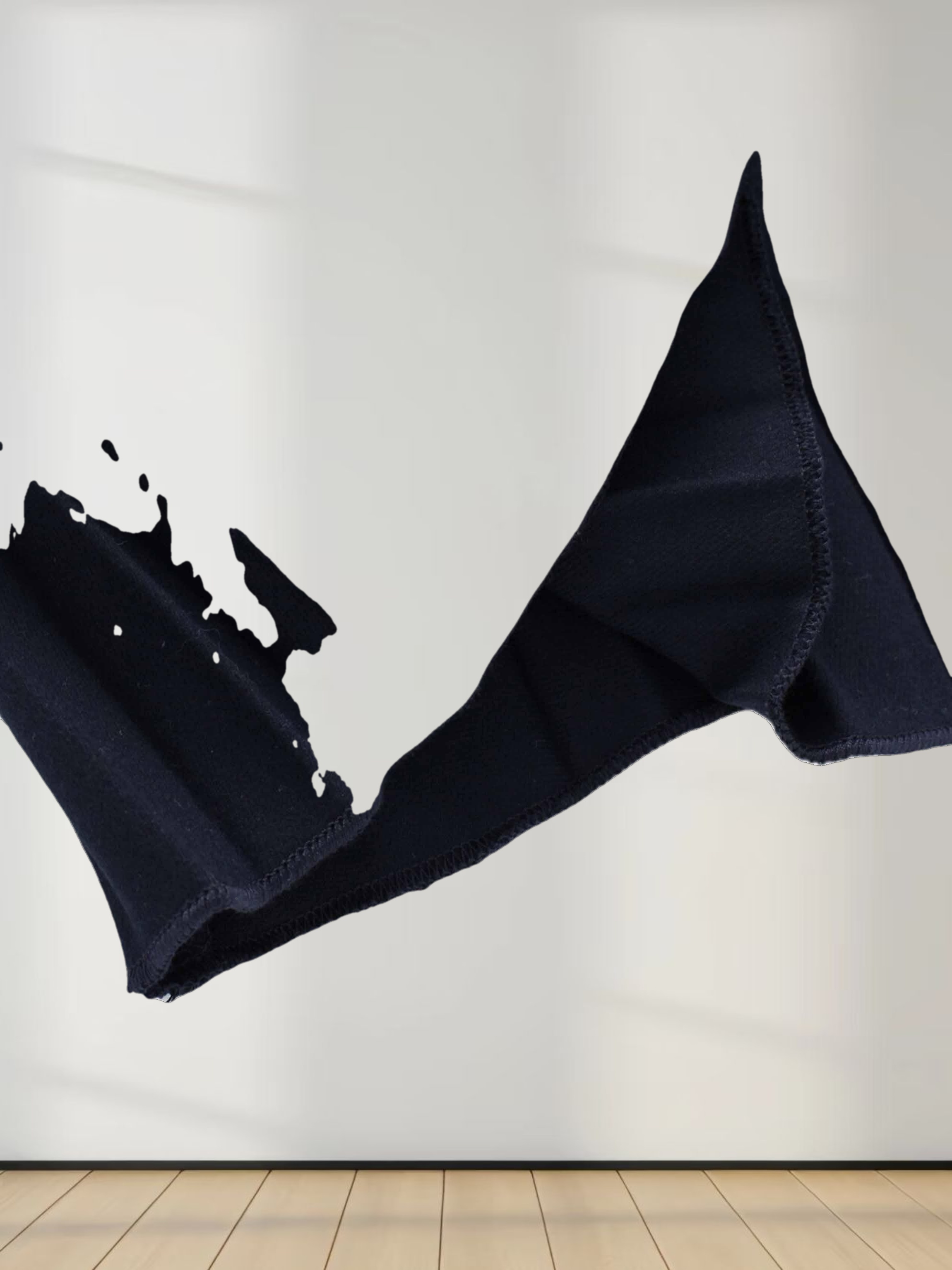 Wool Blend Pleated Skirt-Navy