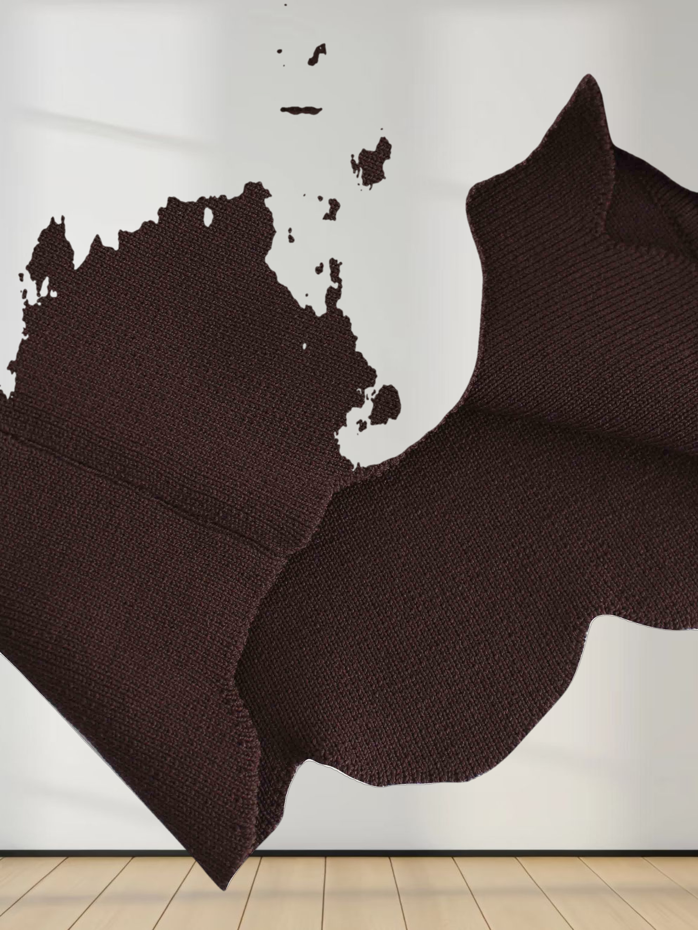 Scallop Edge Crew Cardigan SHORT-Brown