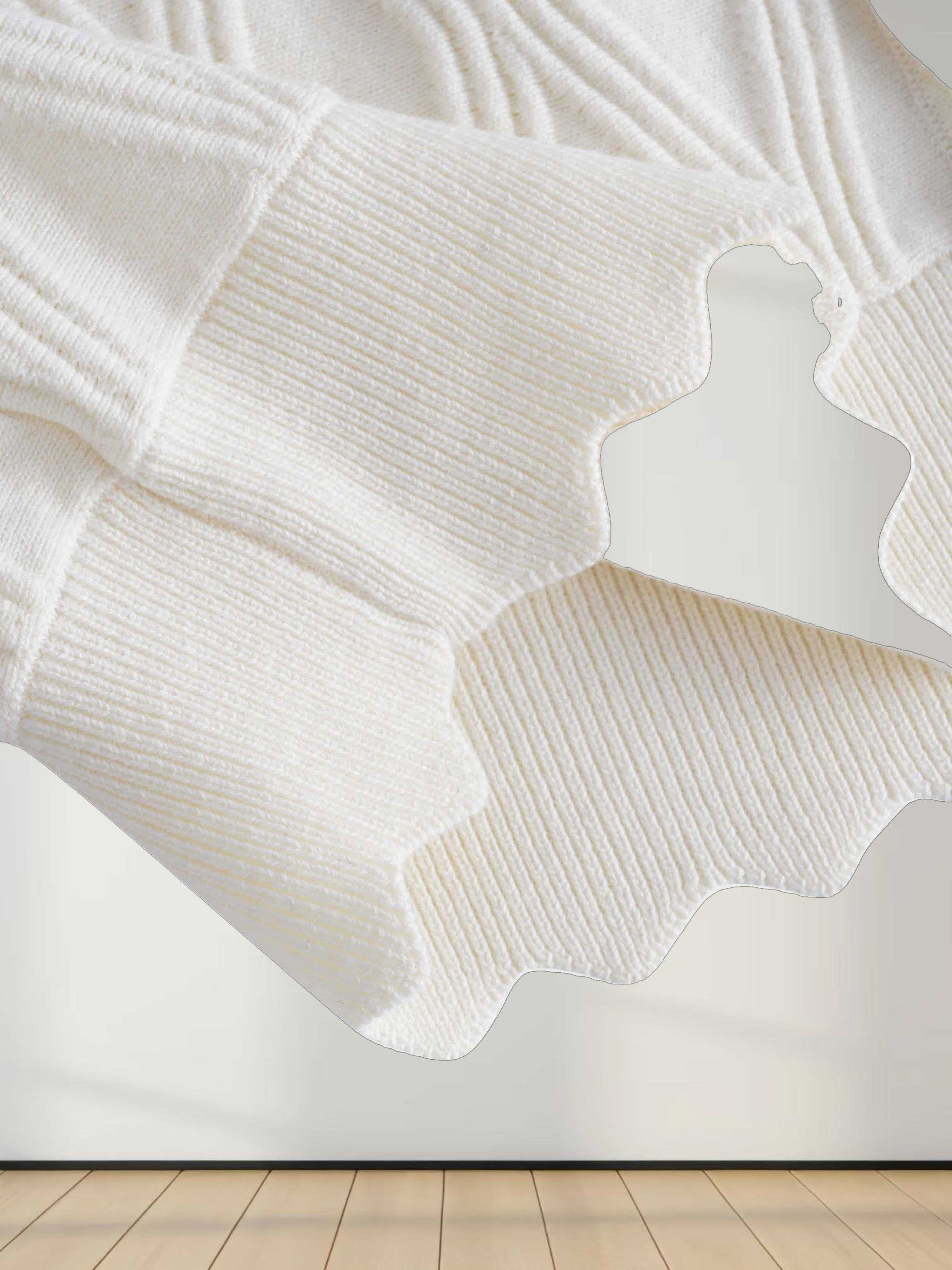 Scalloped Edge Cardigan-Ivory