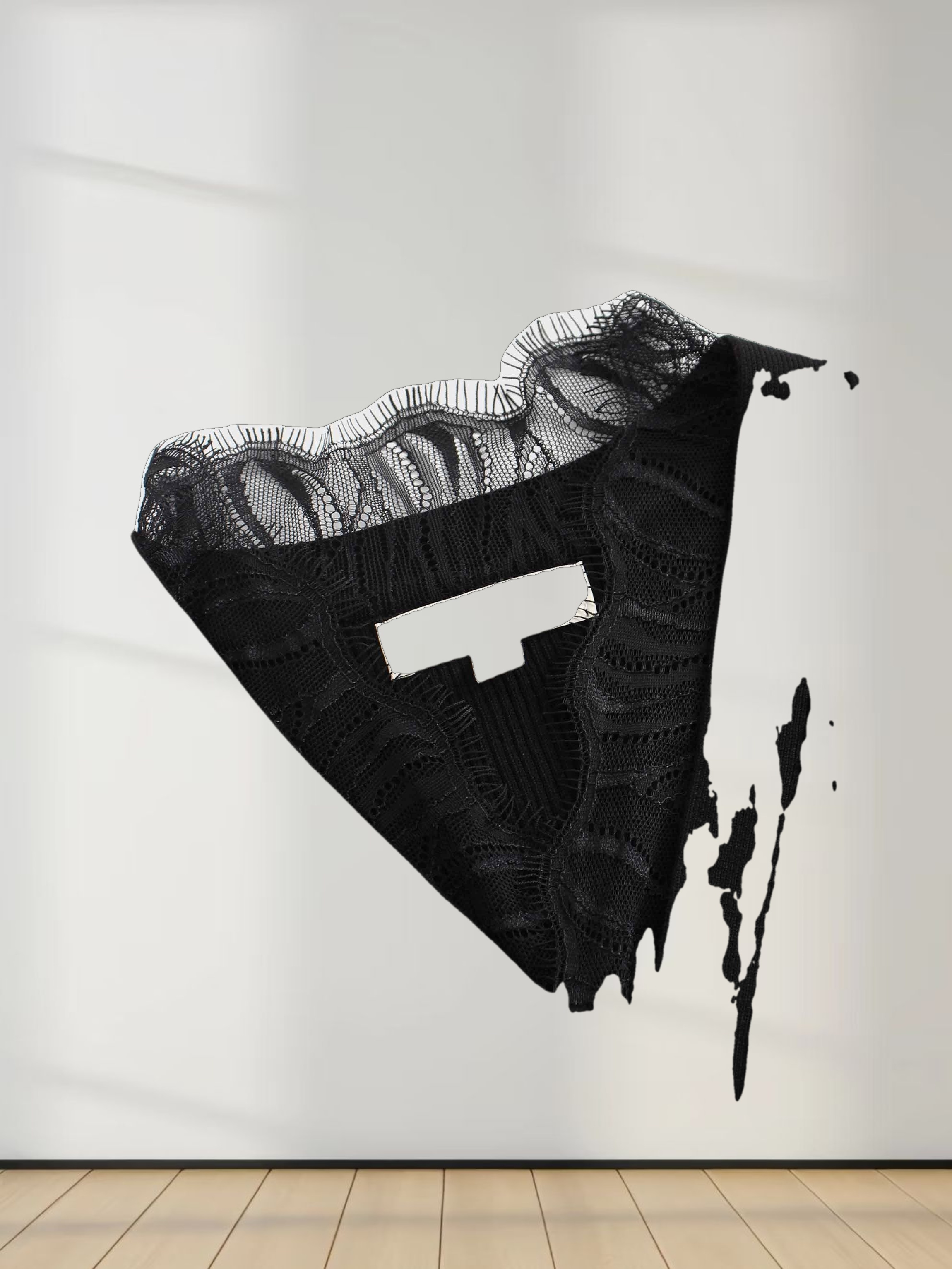 Lace Trimmed Sweater-Black