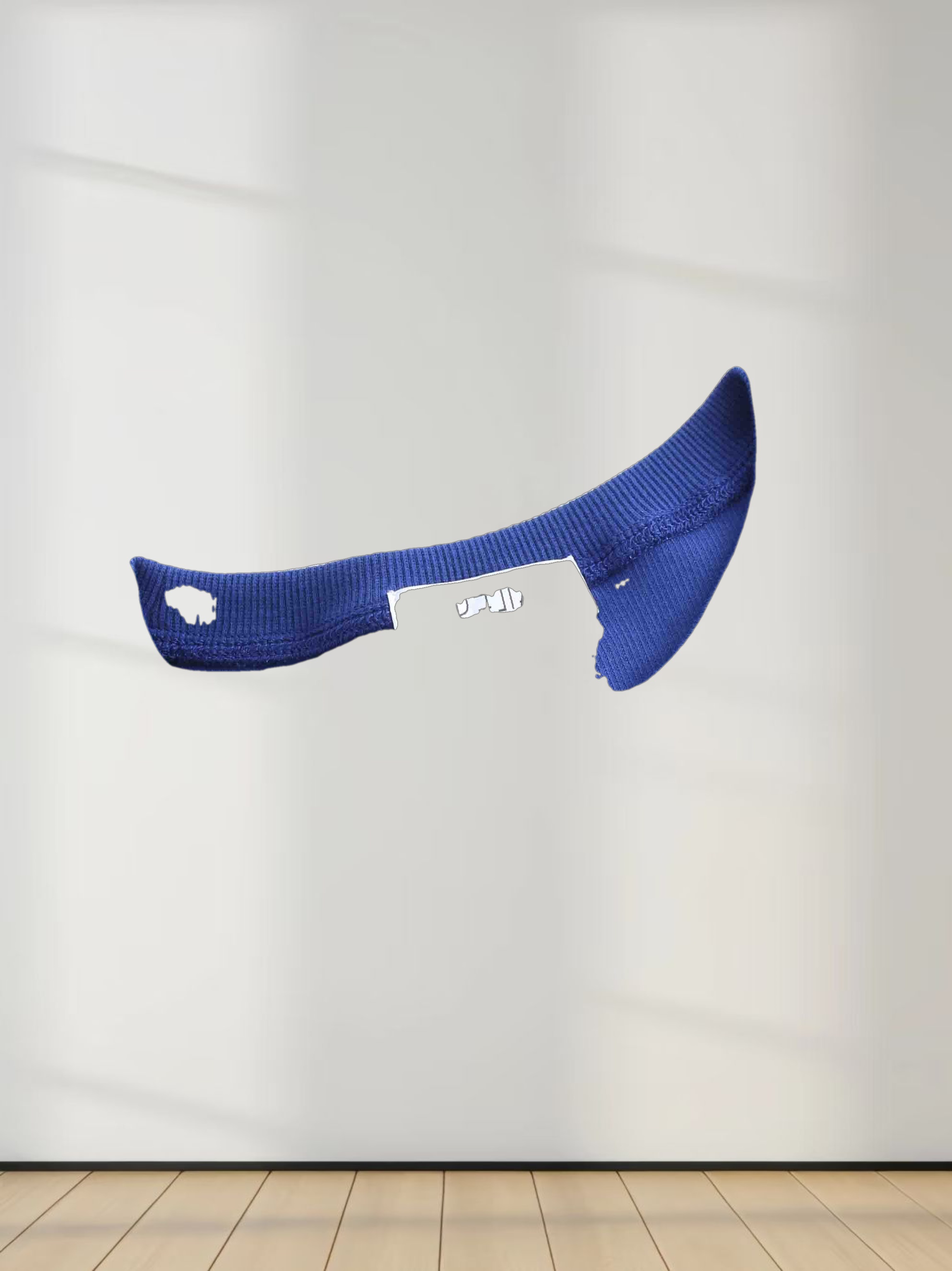 Ribbed Crew Neck Puff Sleeve Top-Royal Blue