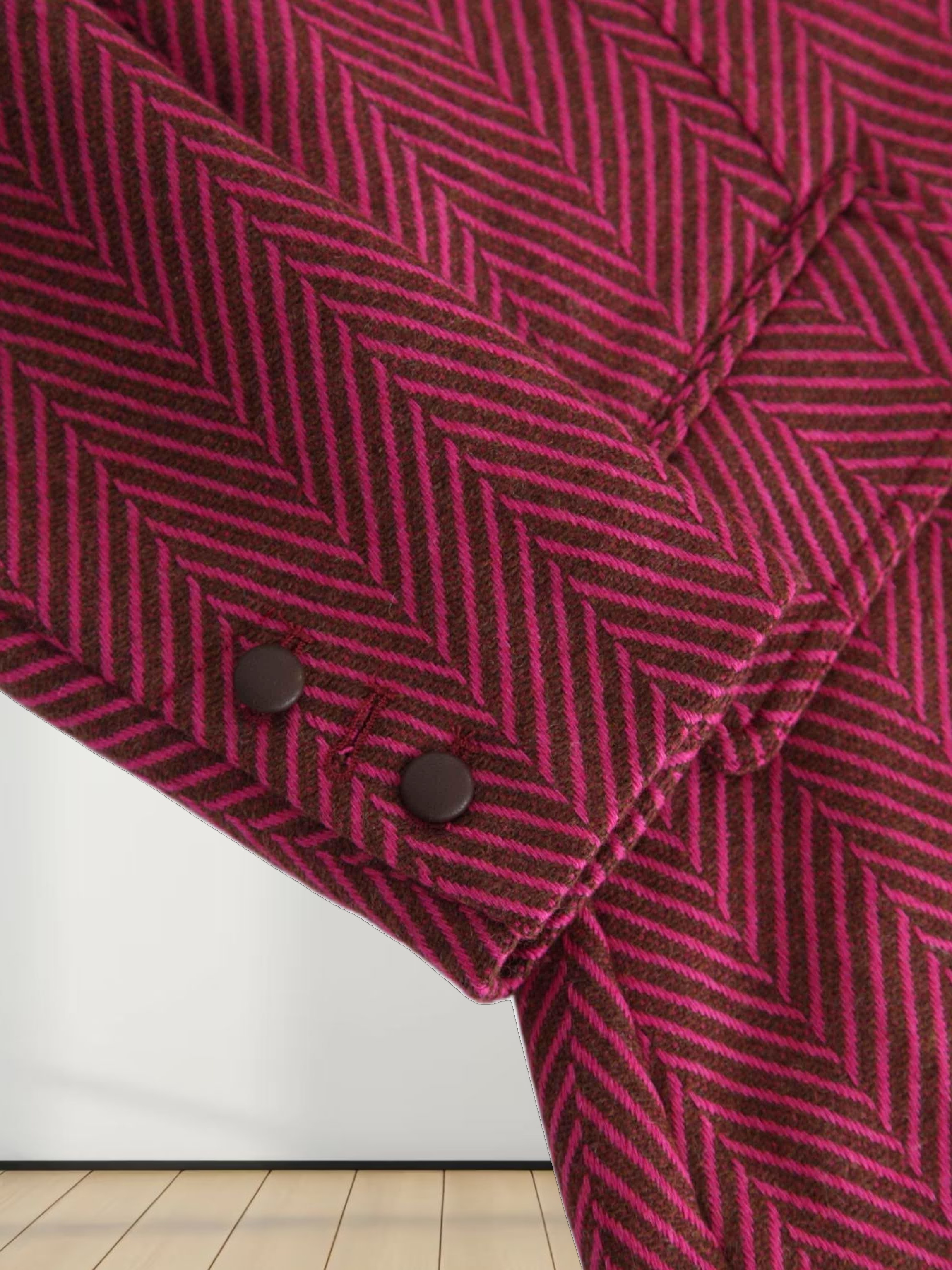 Fitted Blazer-Pink/Brown Herringbone