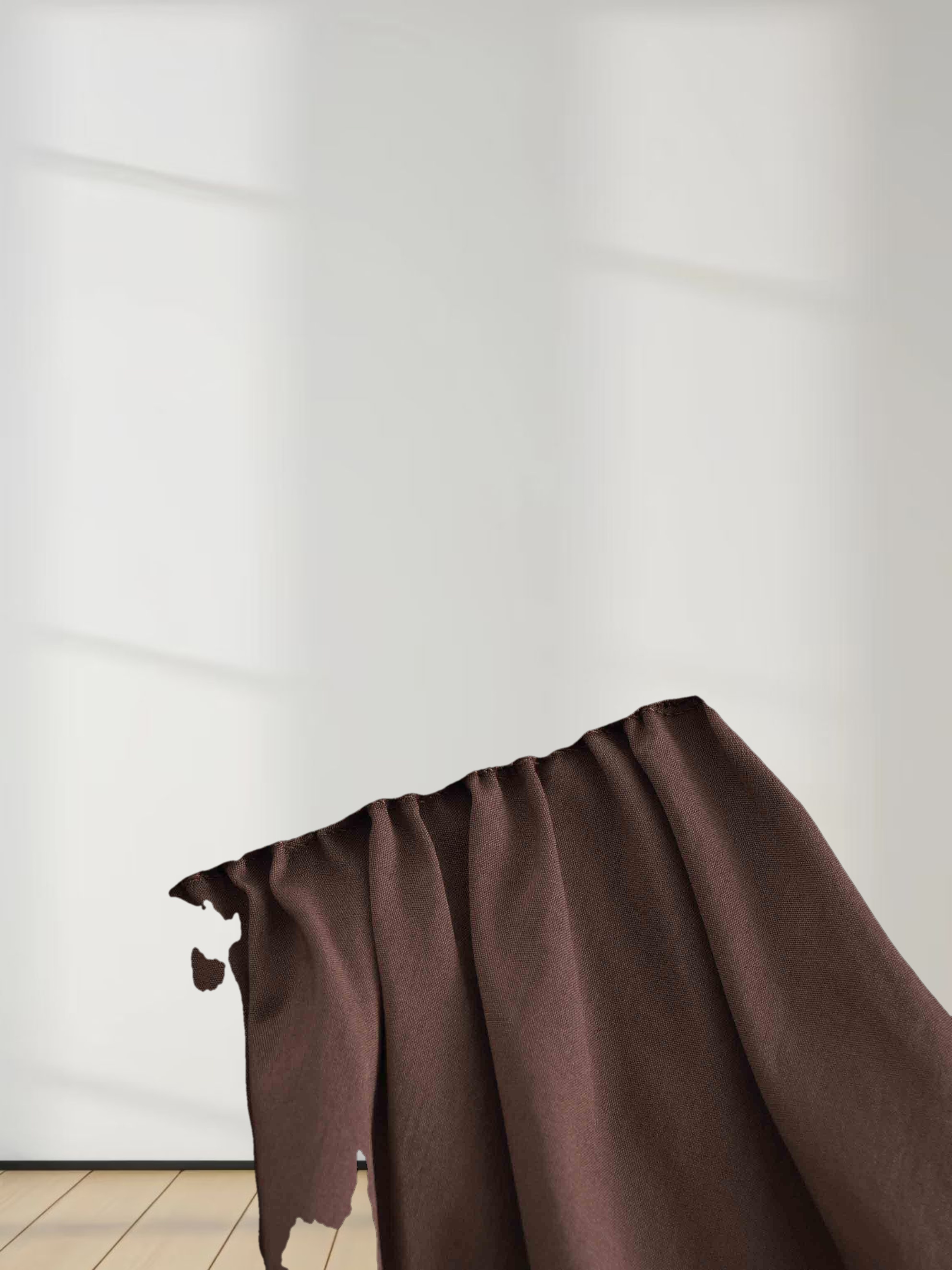 Elastic Back Maxi Cotton Blend Skirt-Chocolate Brown
