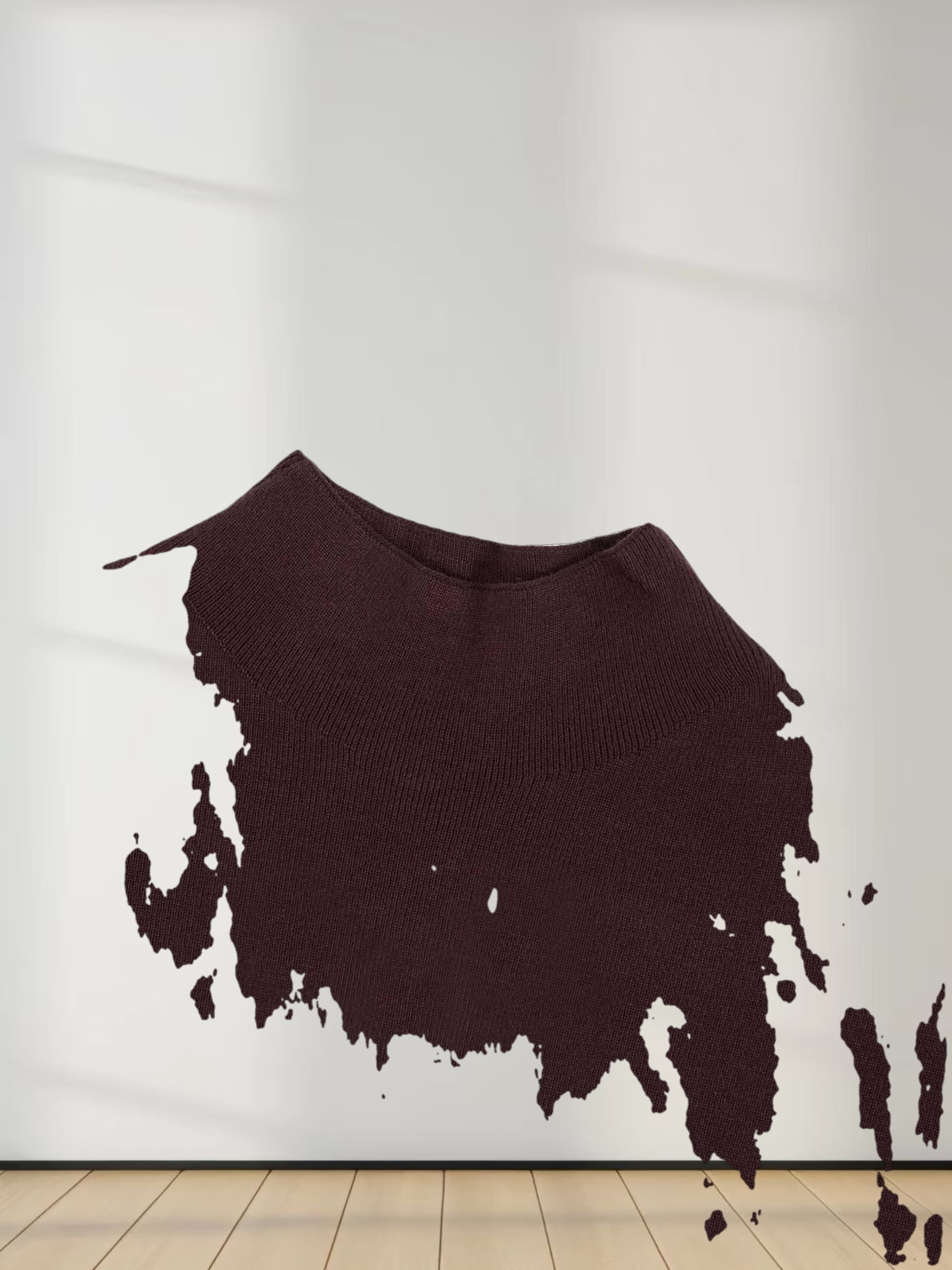 Mock Neck Thin Knit Sweater-Brown