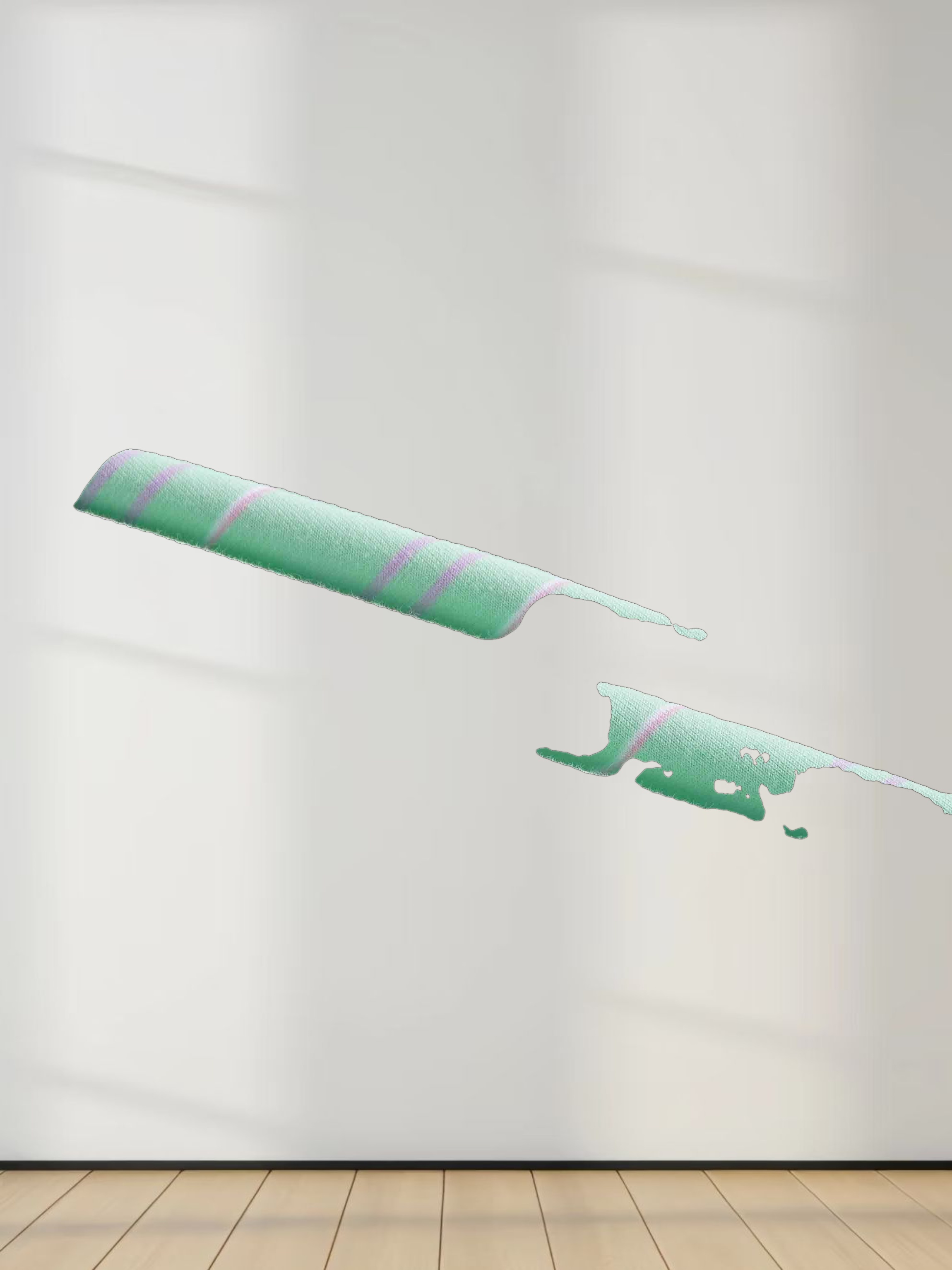 Flat Striped Crew Tee 3Q-Mint