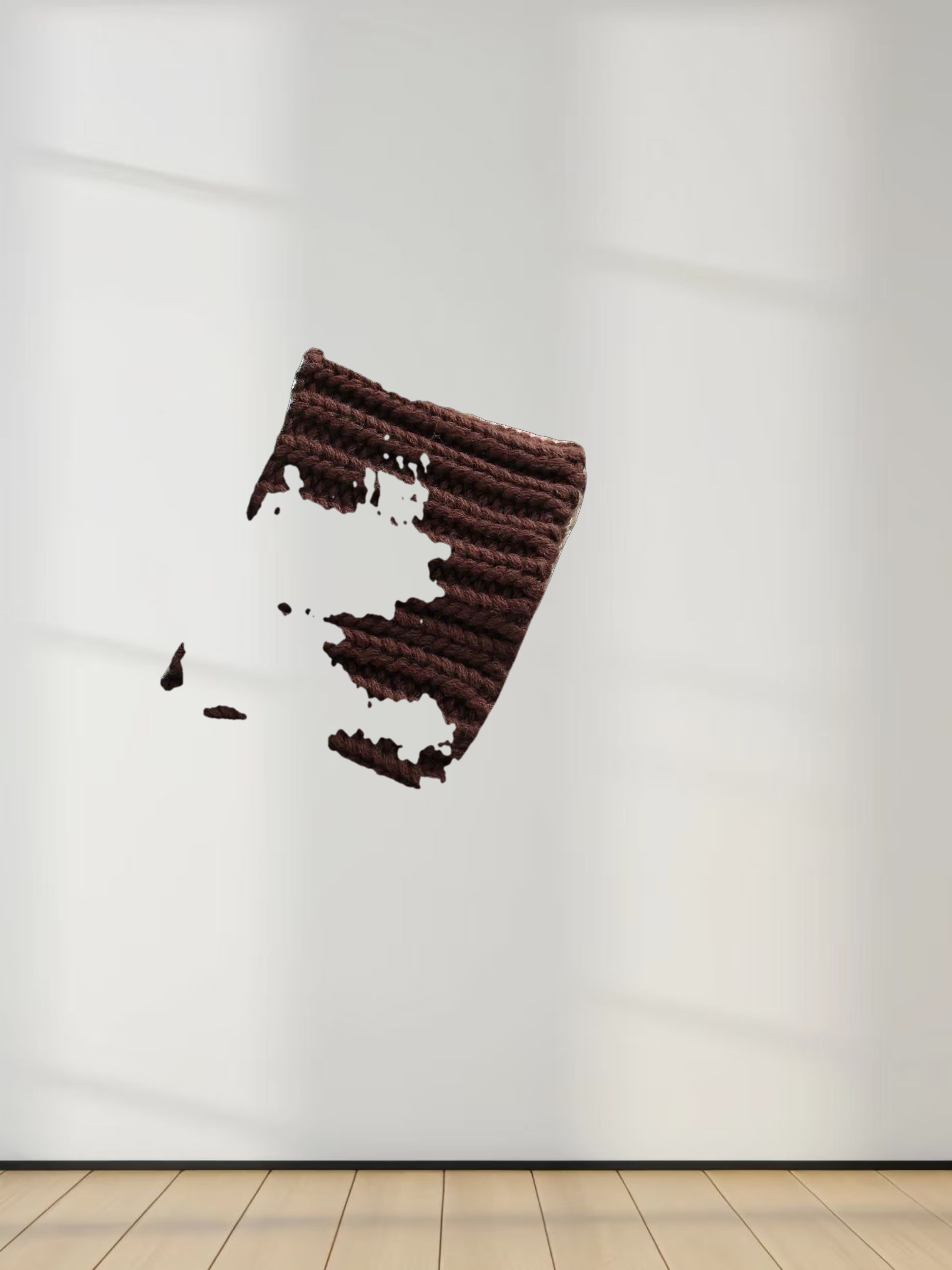 Overstitch Detail Striped Sweater-Brown