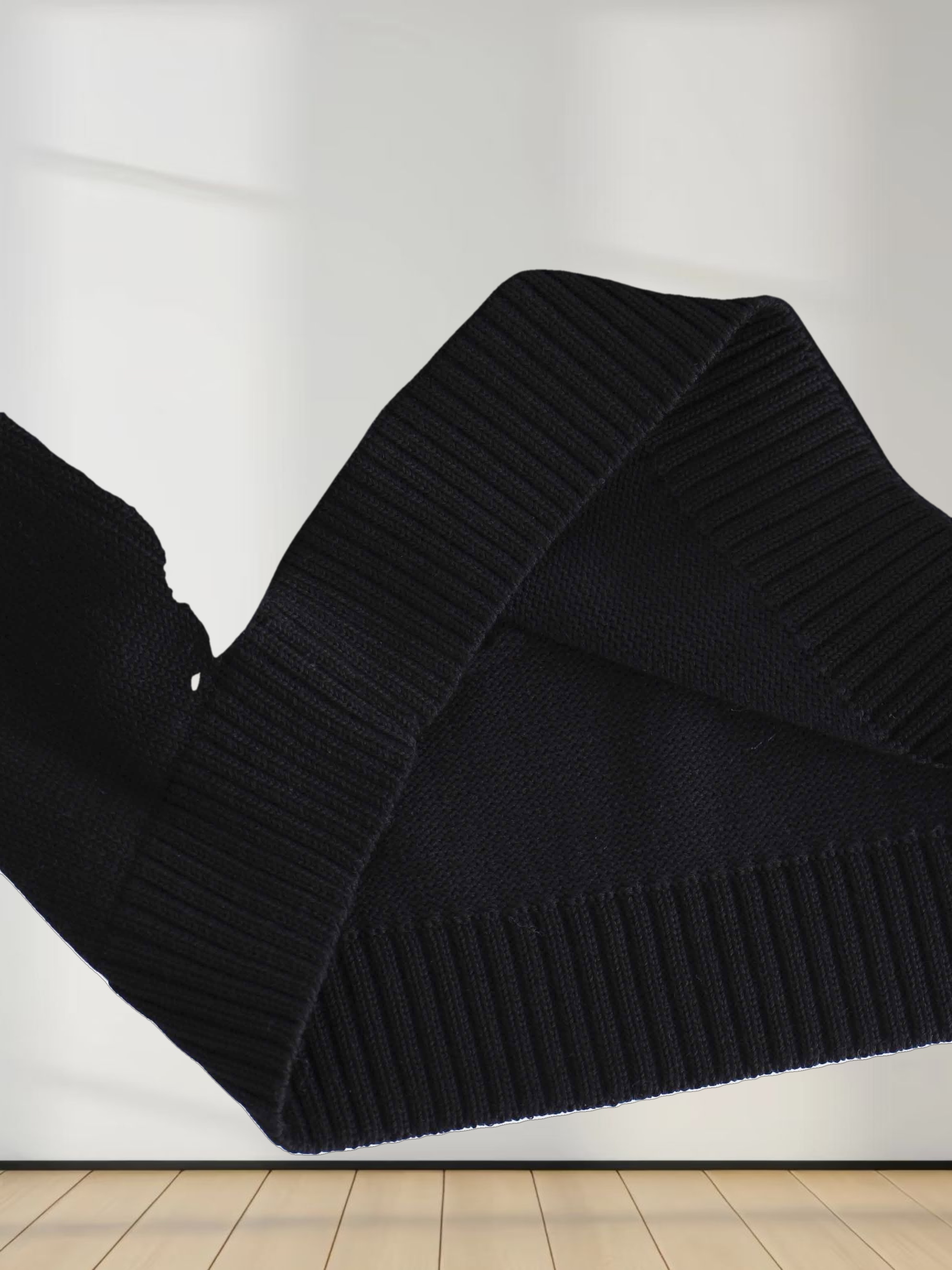 Sequin Trim Sweater-Black