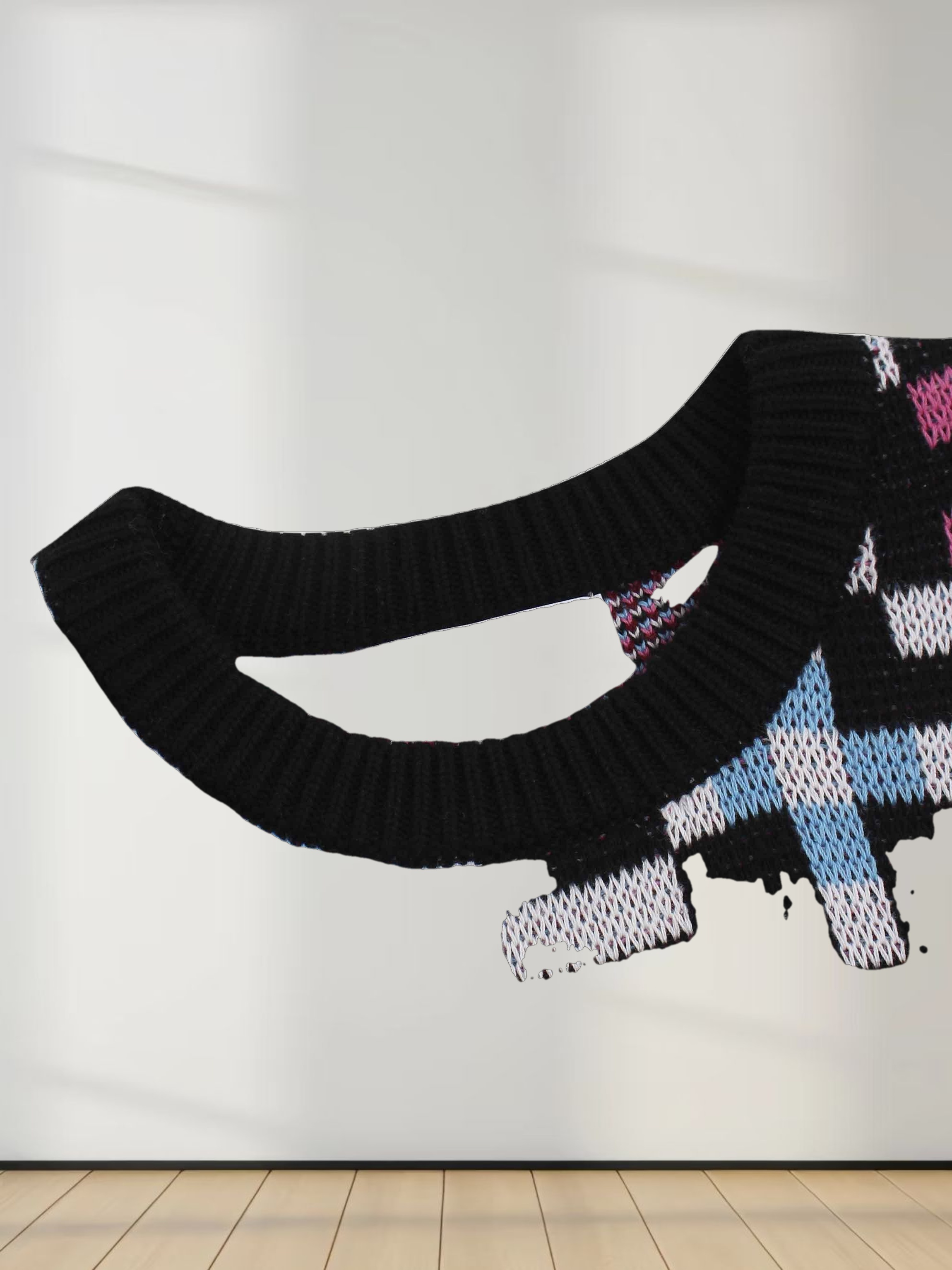 Geometric Design Sweater-Pink