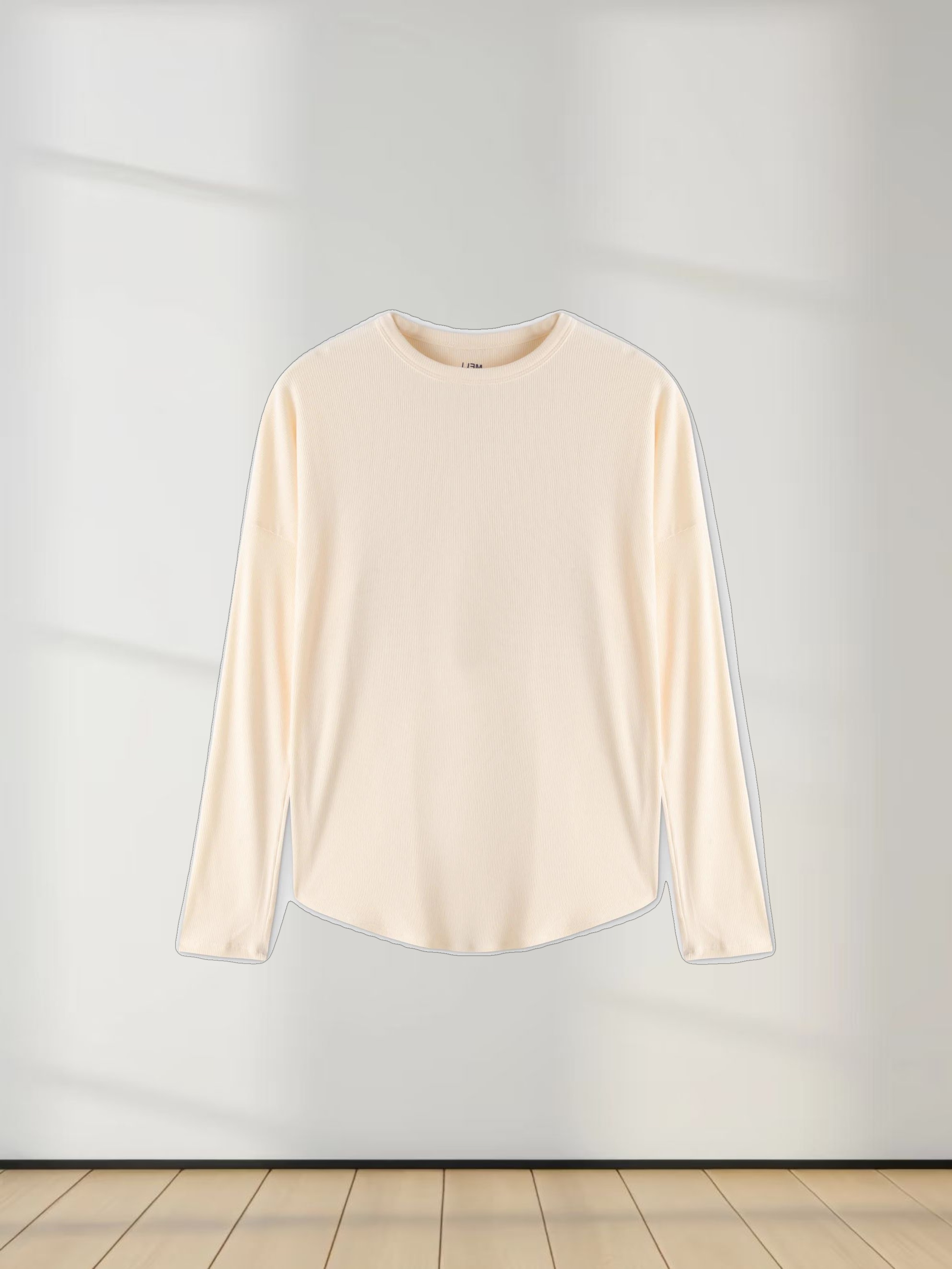 Ribbed Swing Tee-Ivory