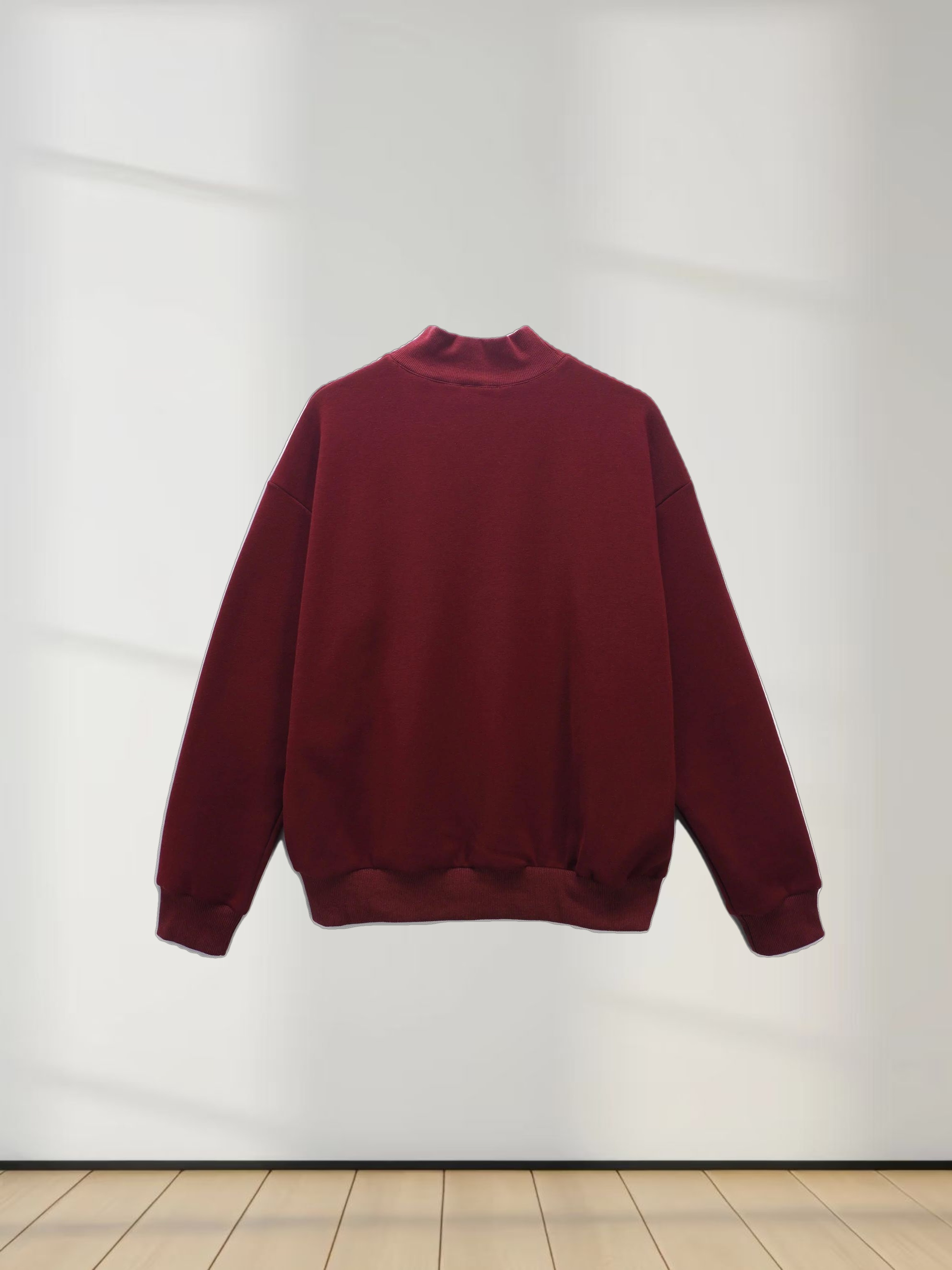 Embossed Crown Sweatshirt-Burgundy