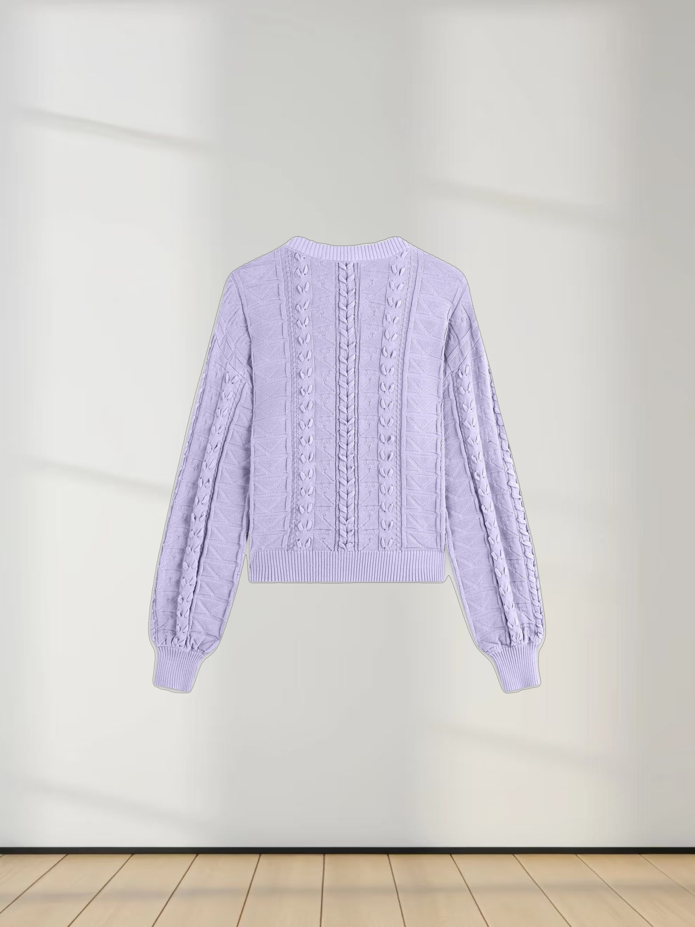 Cross Stitch Sweater-Lavender