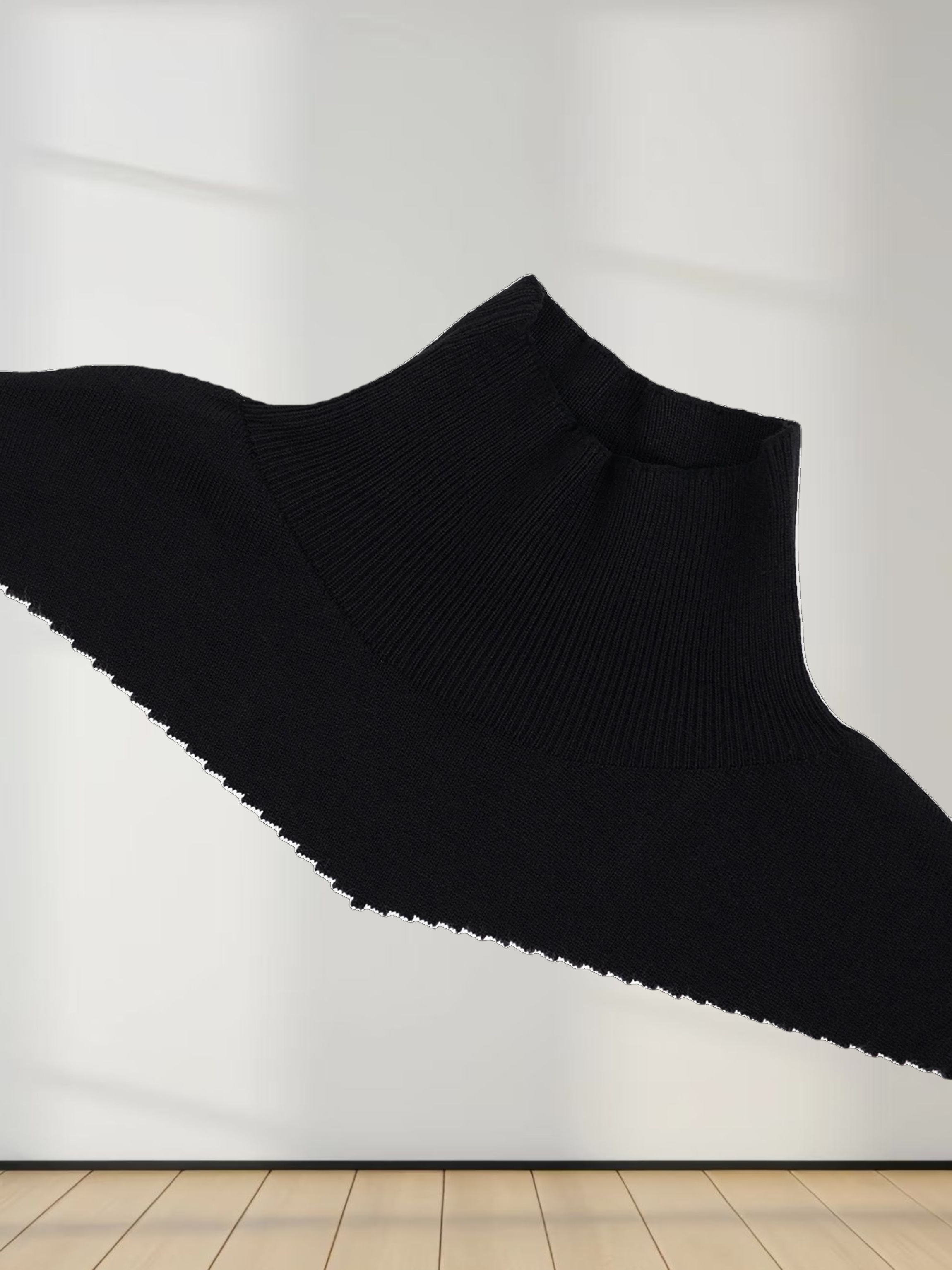 Classic Turtleneck Sweater-Black/White