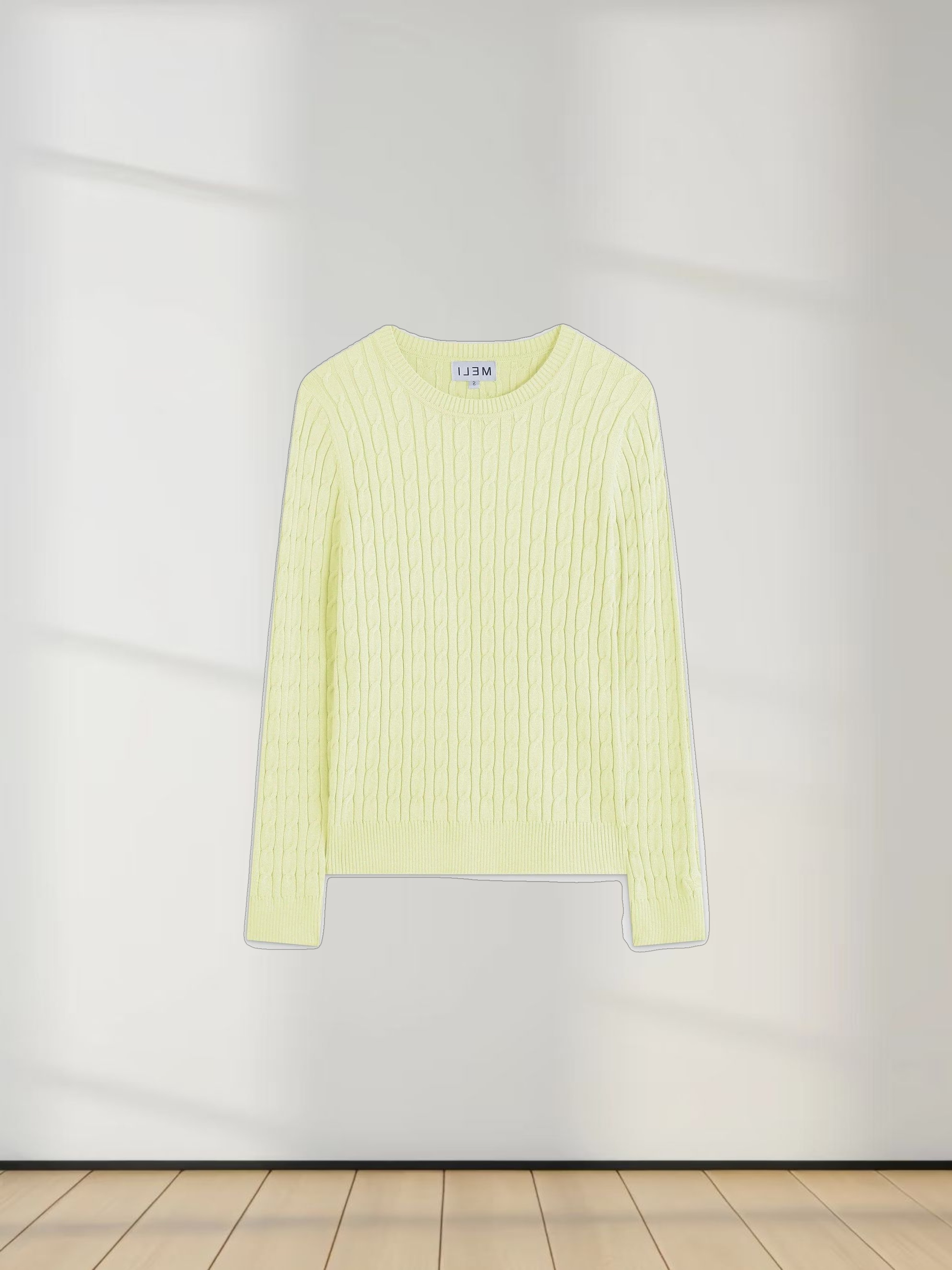 Knit Cable Sweater-Yellow