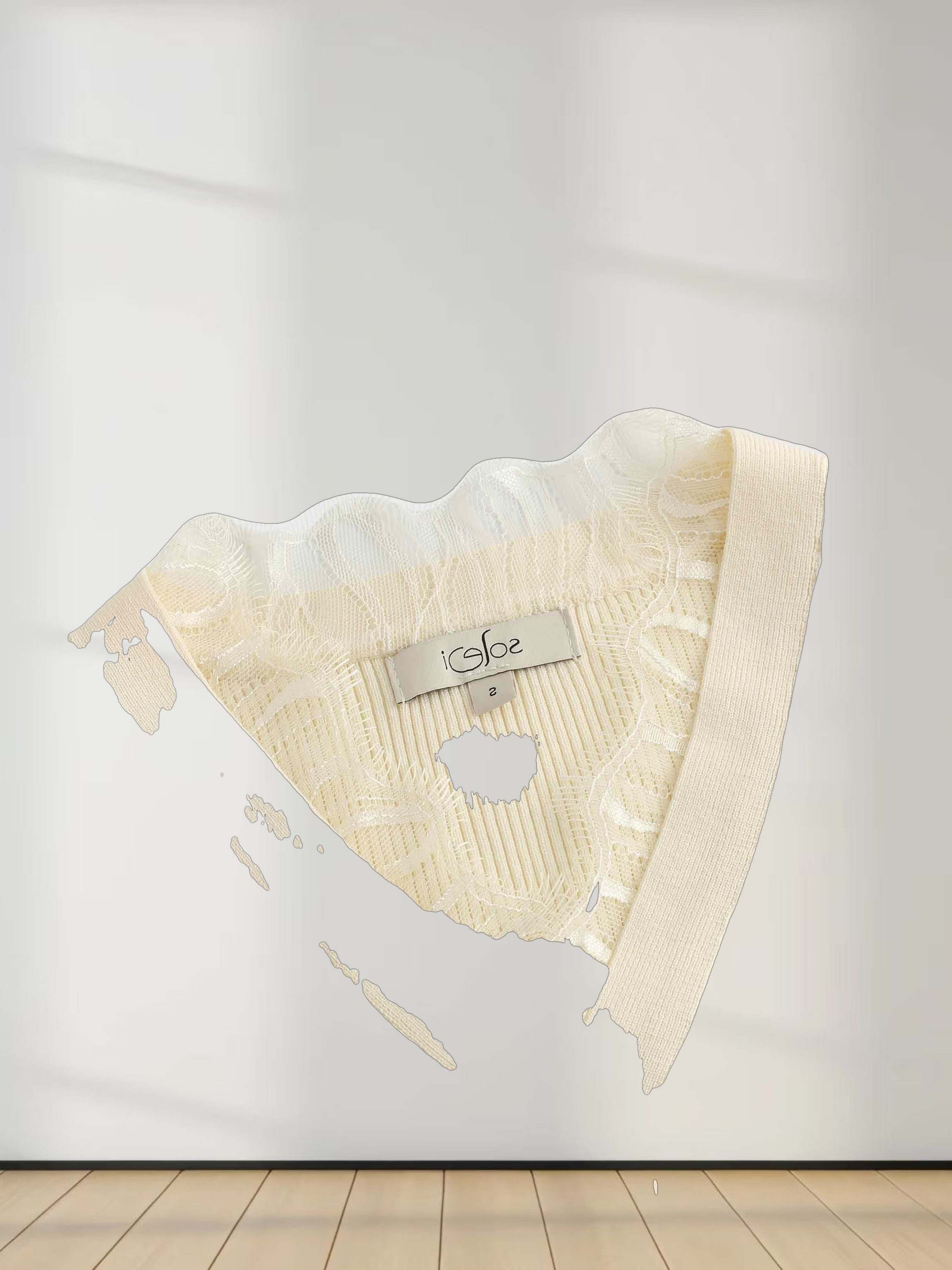 Lace Trimmed Sweater-Cream