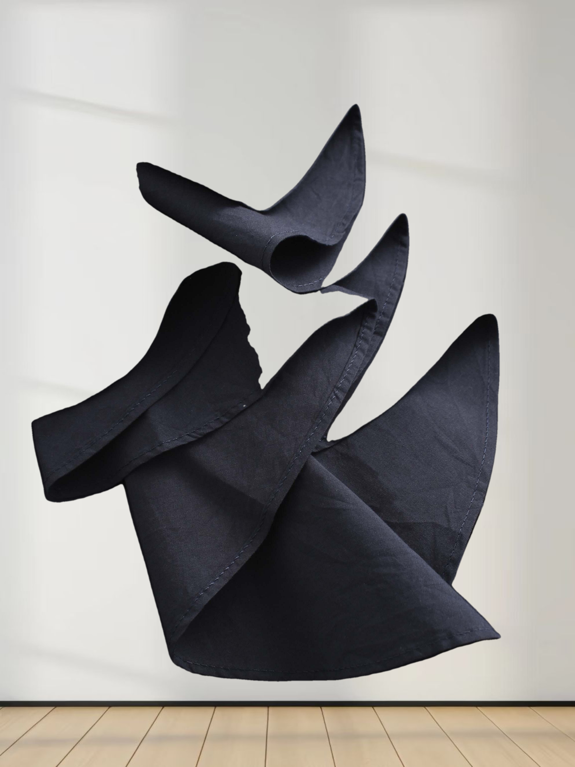 Asymmetrical Ruffle Blouse-Navy
