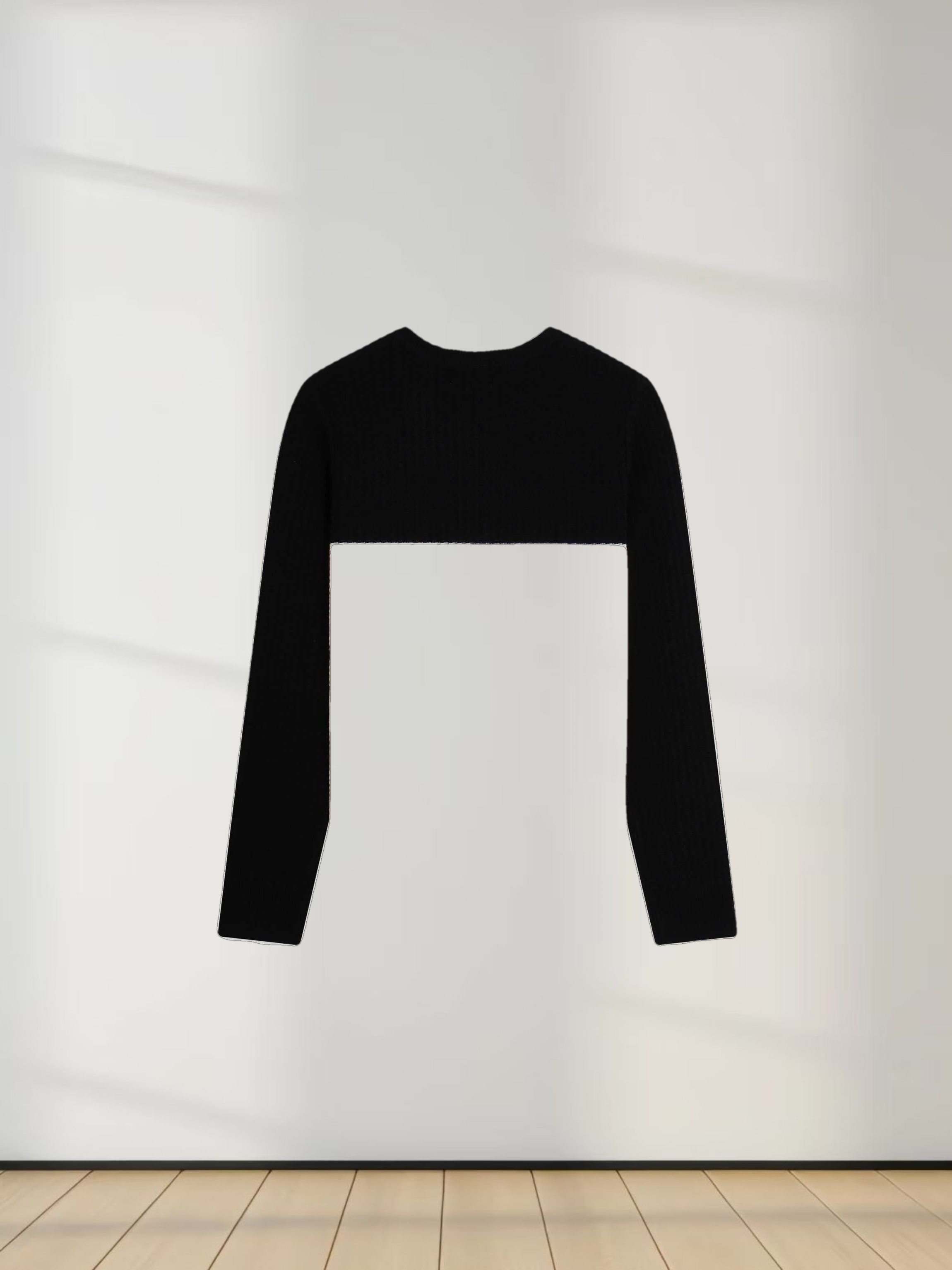 Waffle Wave Sweater-Black/Cream