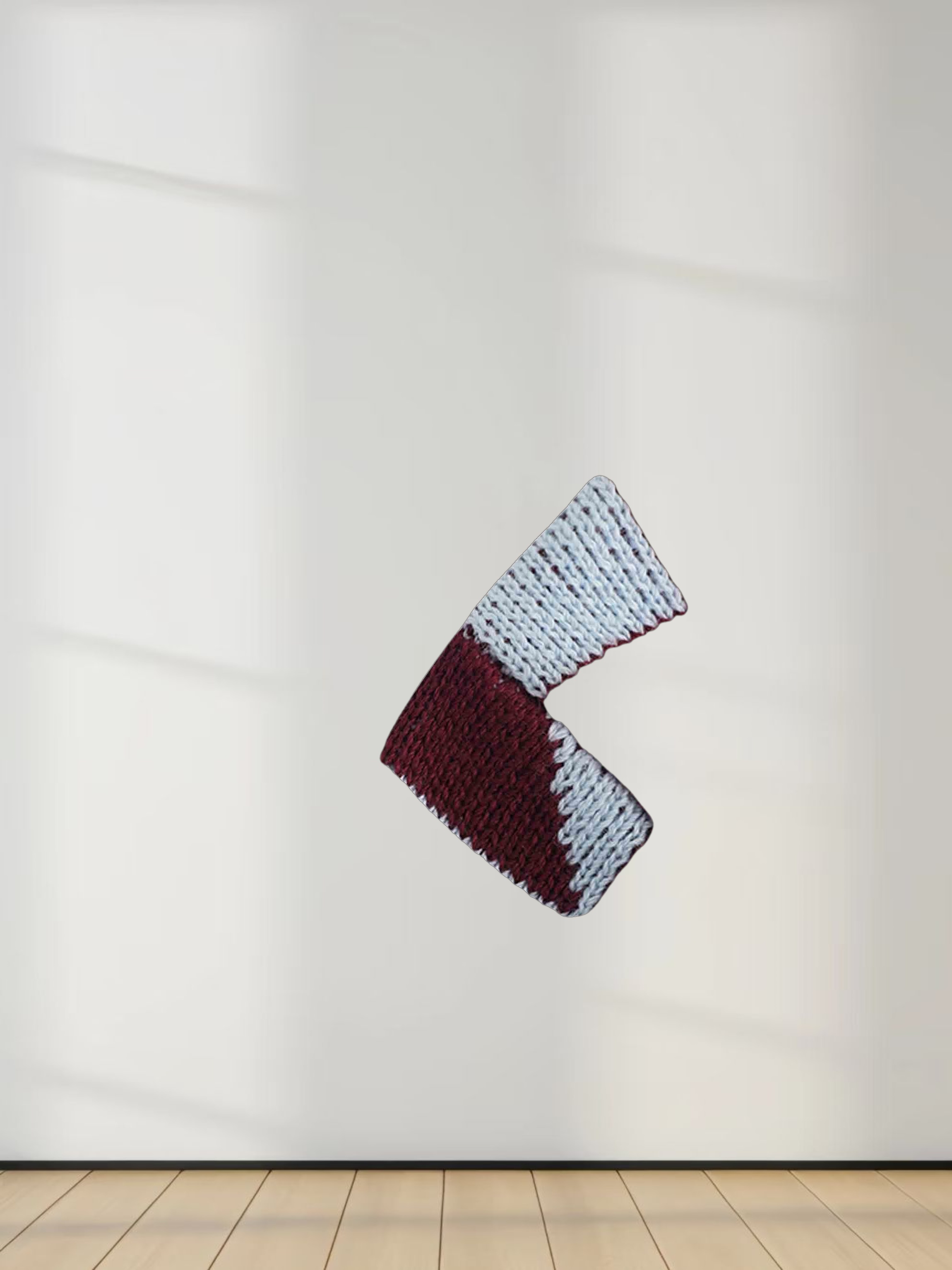 Oversized Houndstooth Sweater-Light Blue/Burgundy