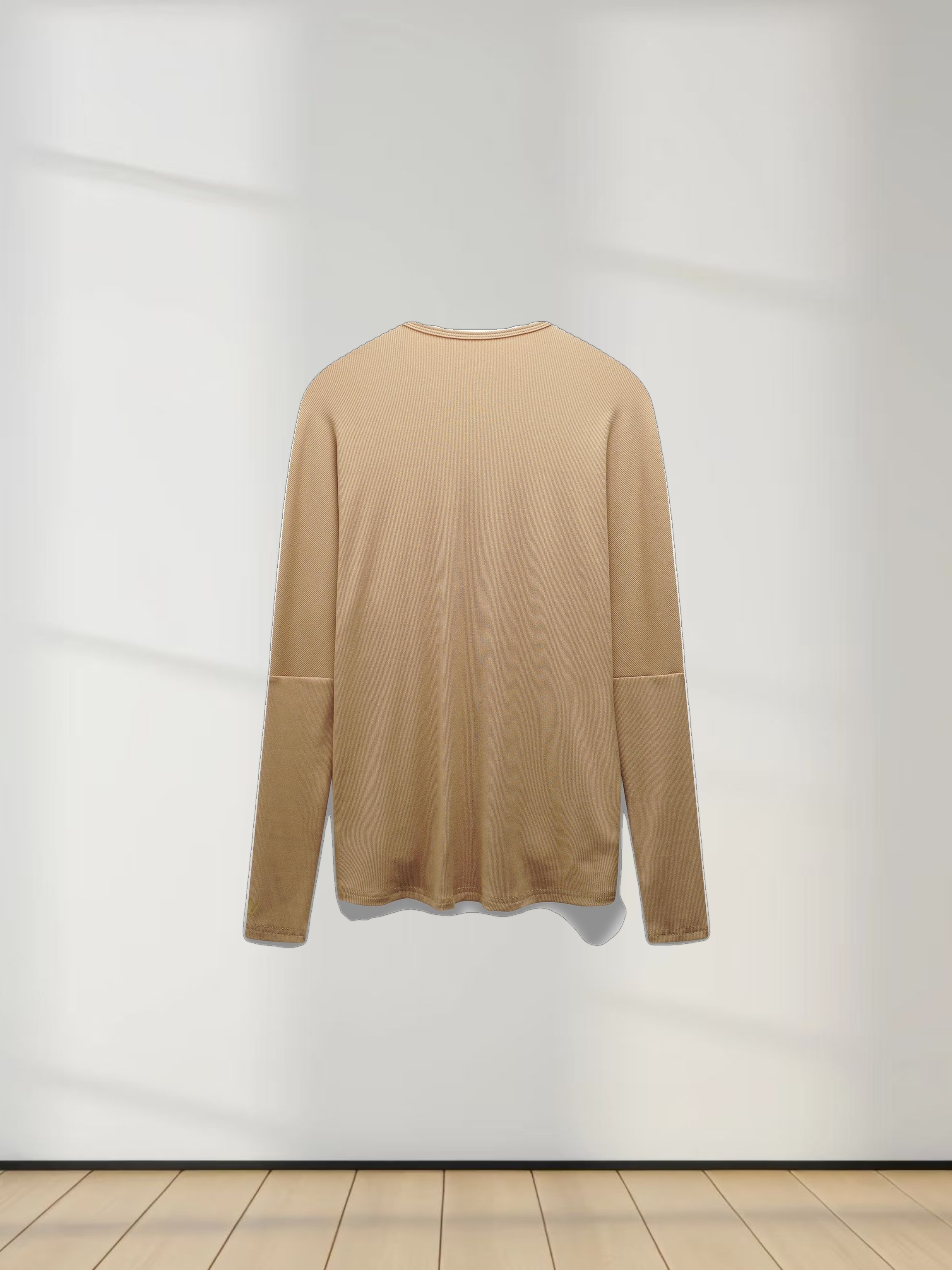 CREW RIBBED DOLMAN-TAUPE