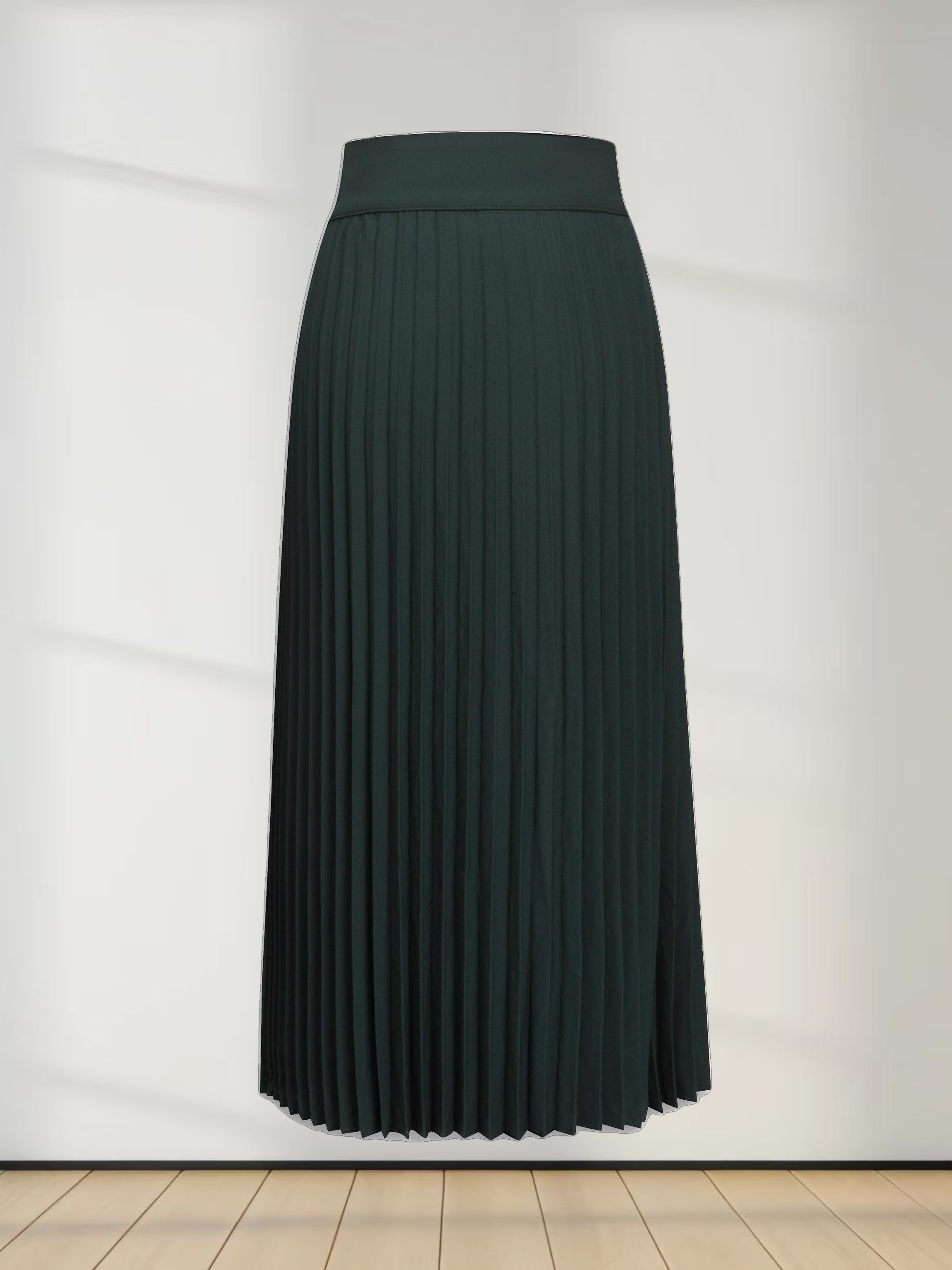 Crossover Mix Pleat Skirt-Green