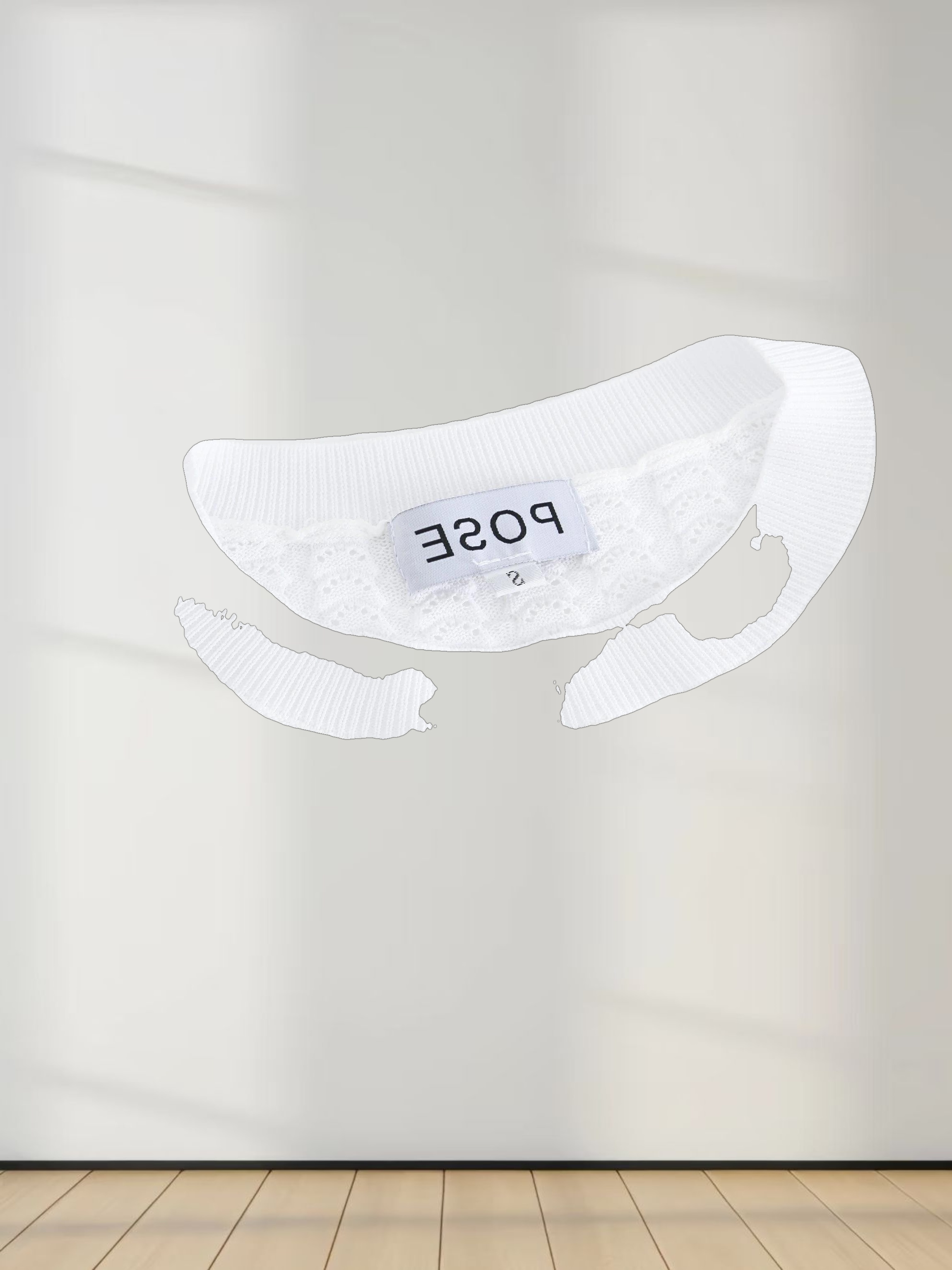 Pointelle Knit Sweater-White