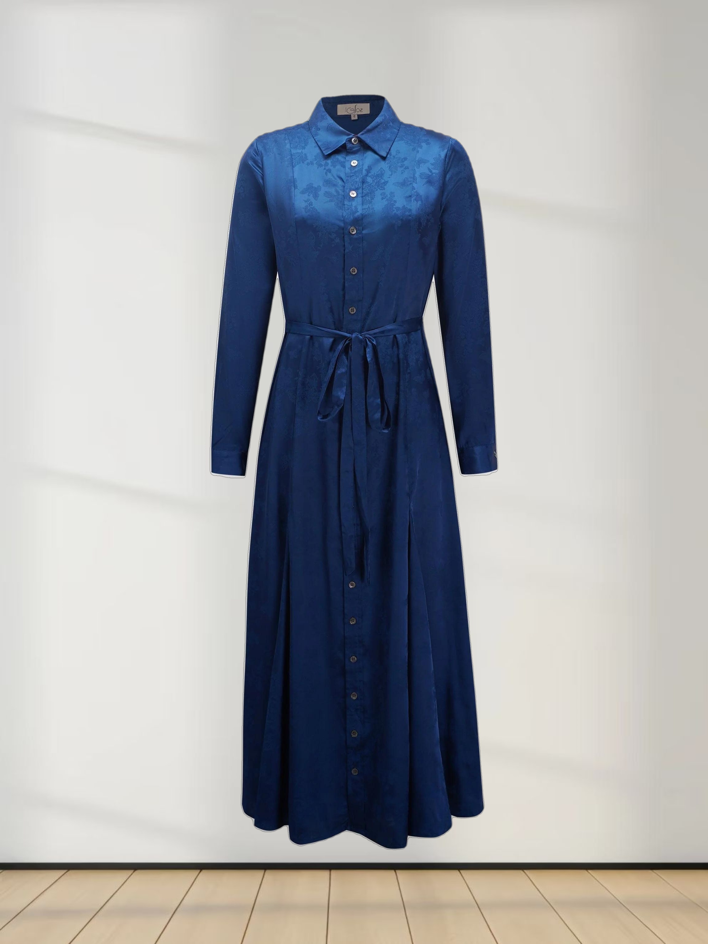 A Line Shirtdress-Teal