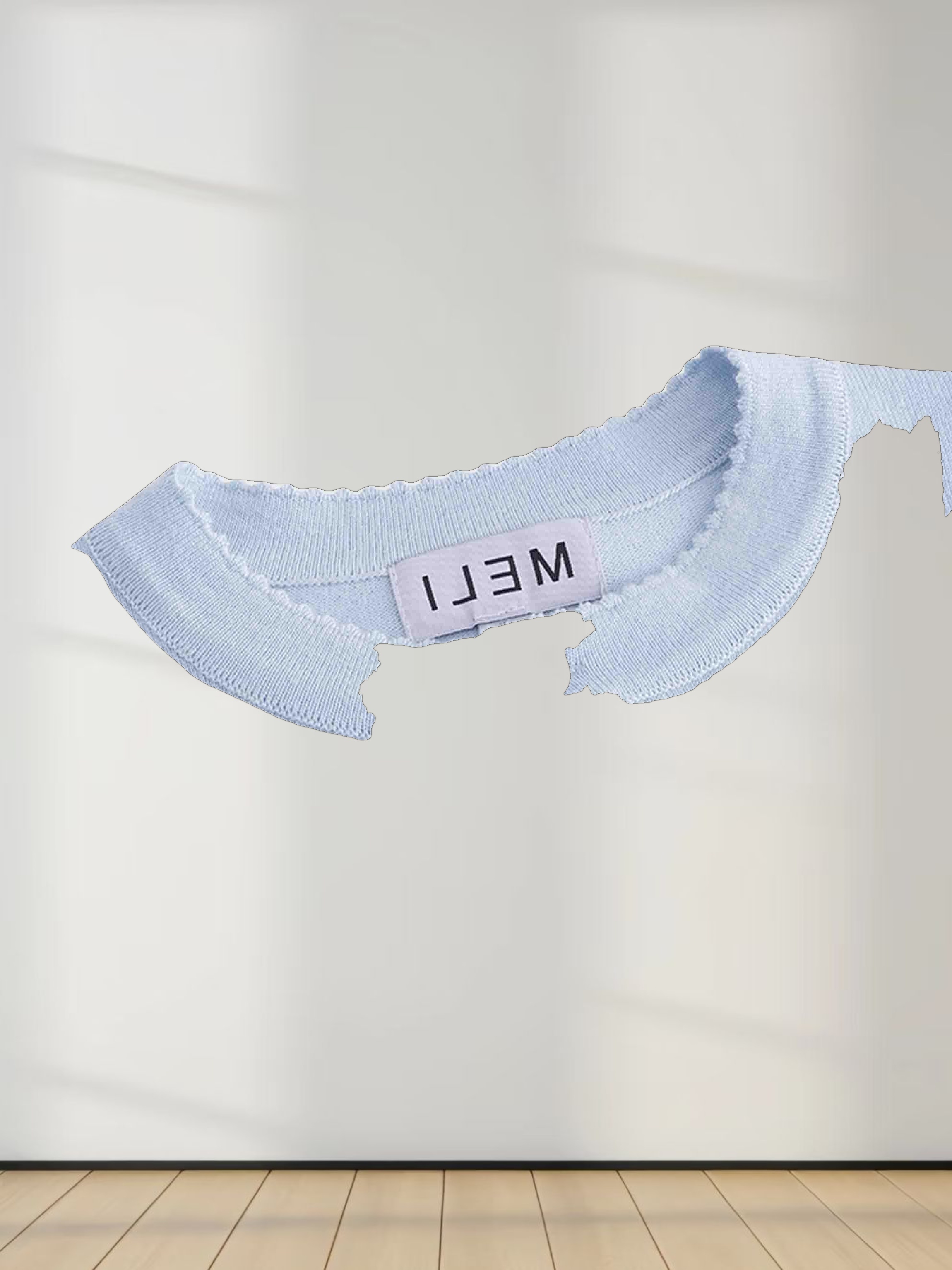 Trim Detail Crew Crop Cardigan-Light Blue