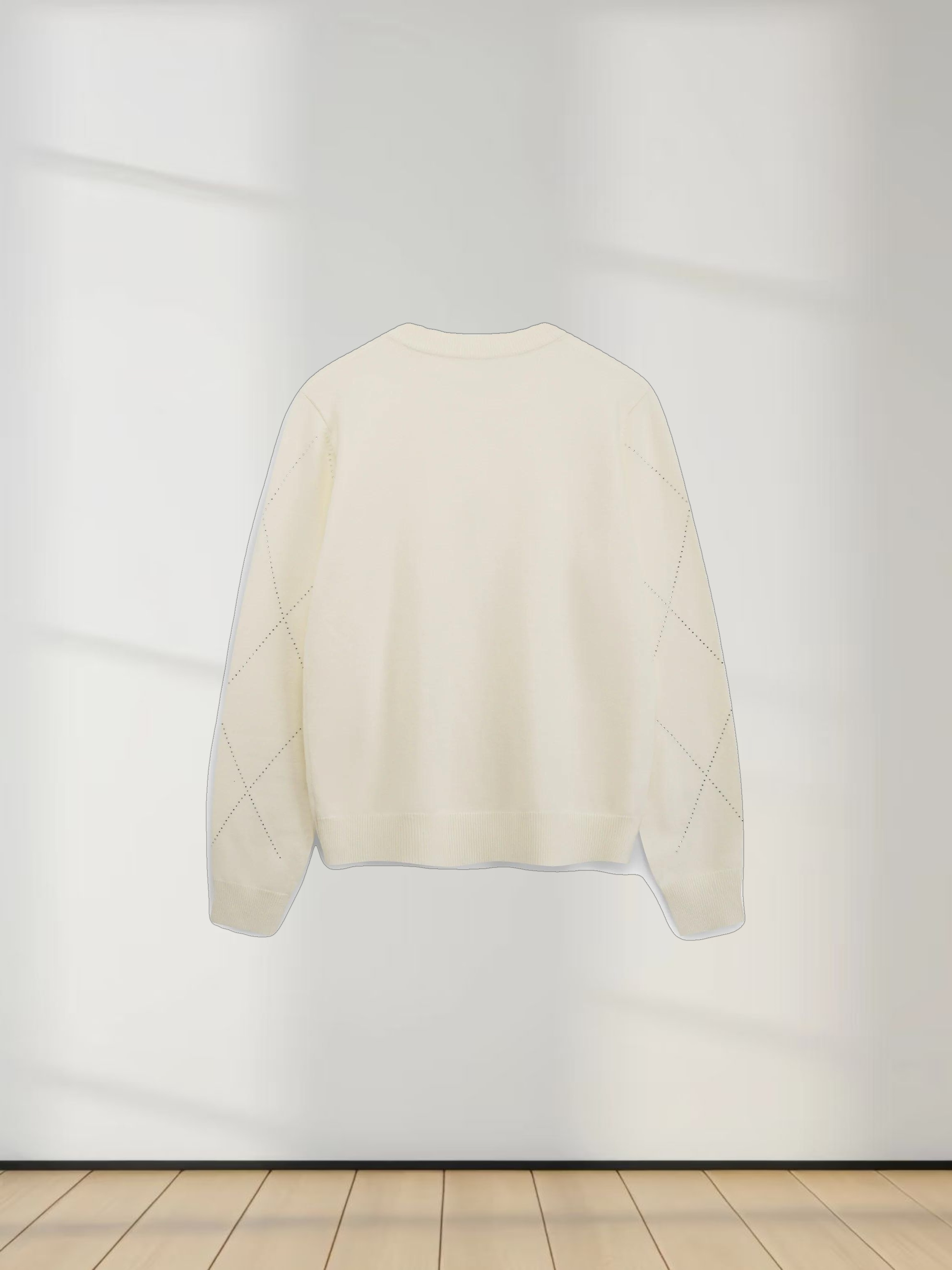 Diamond Stud Design Sweater-Ivory