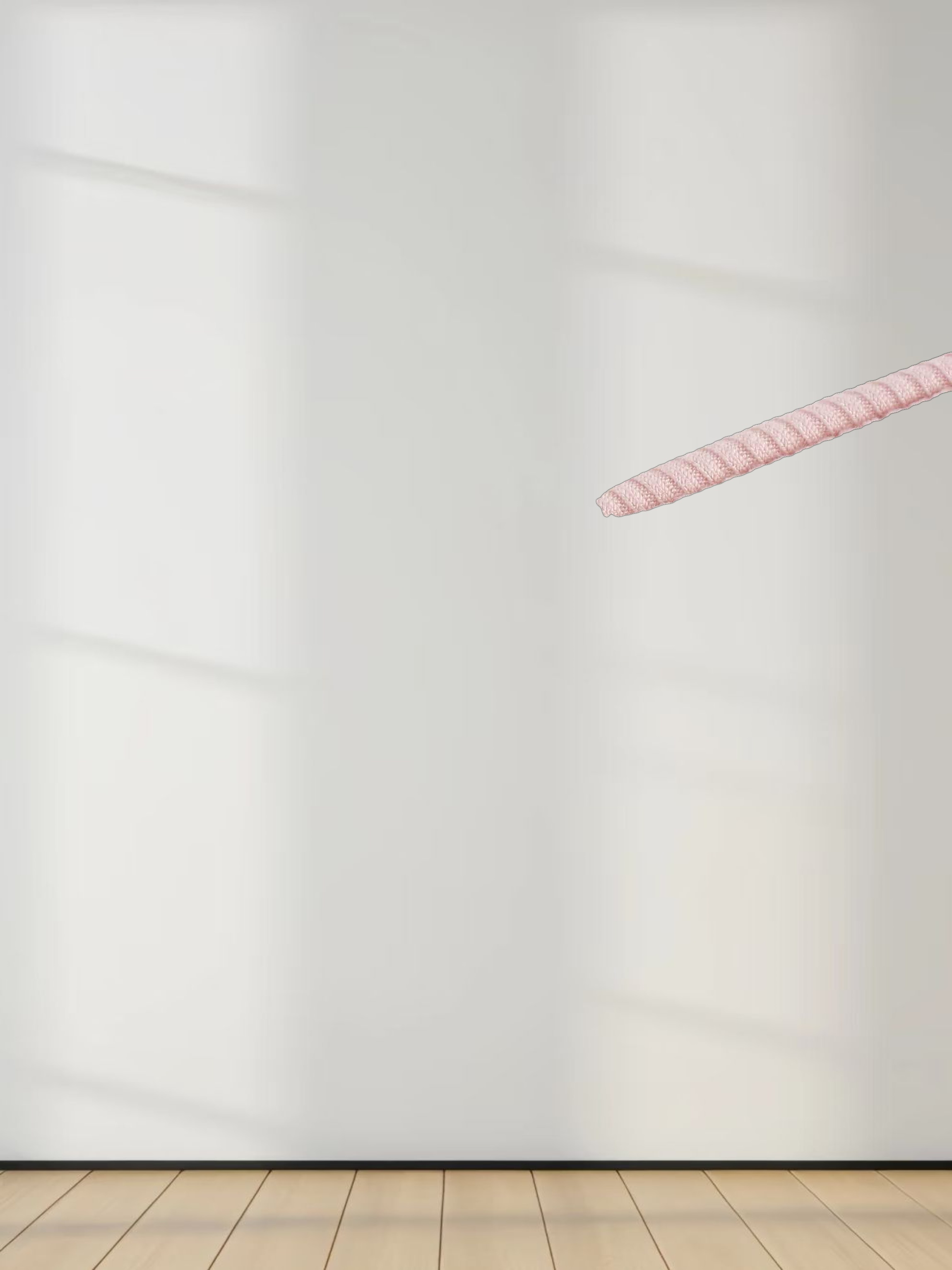 RIBBED HIGH V TEE LS-BABY PINK