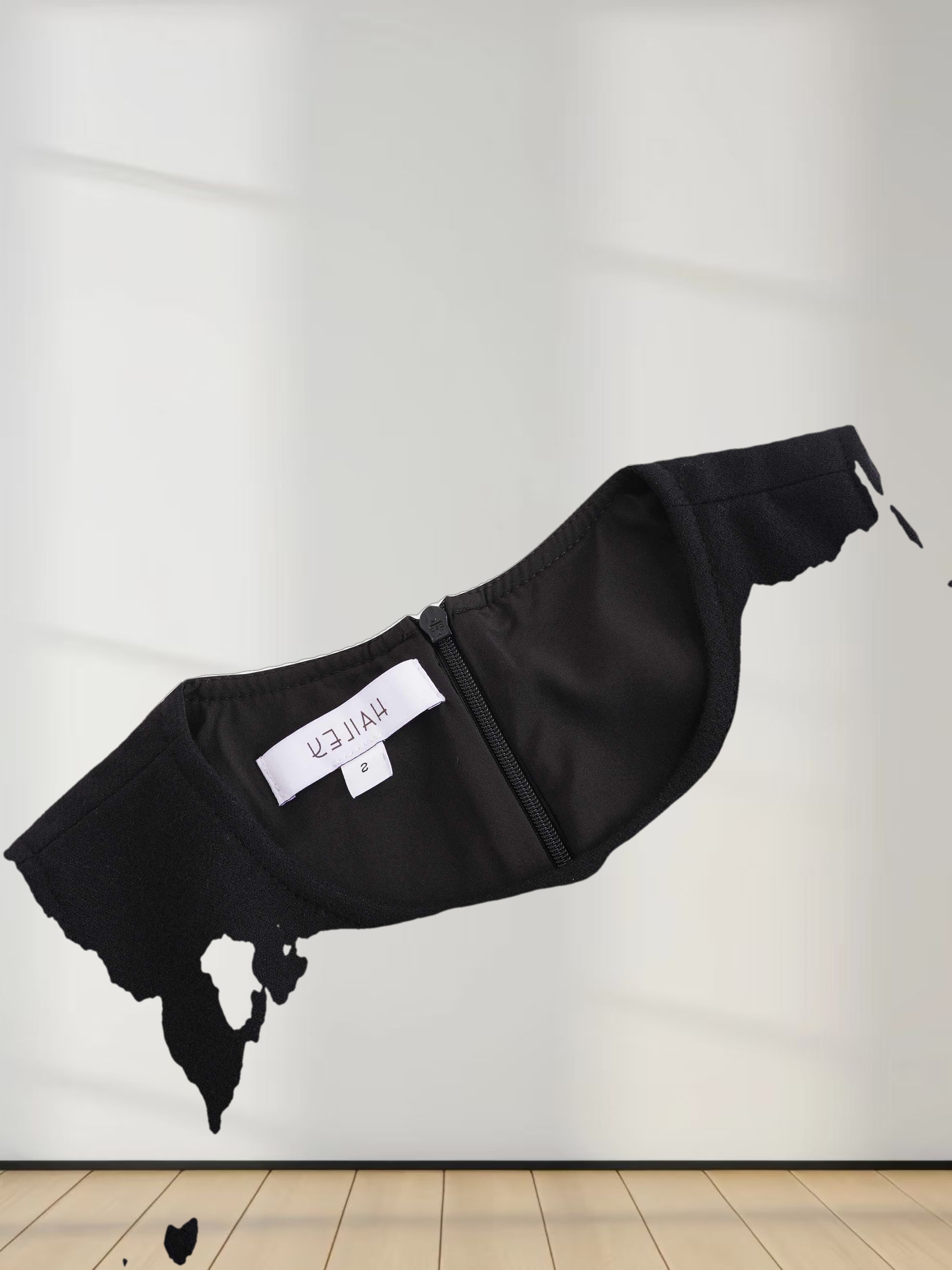 Basic Wool Blend Slip Dress-Black