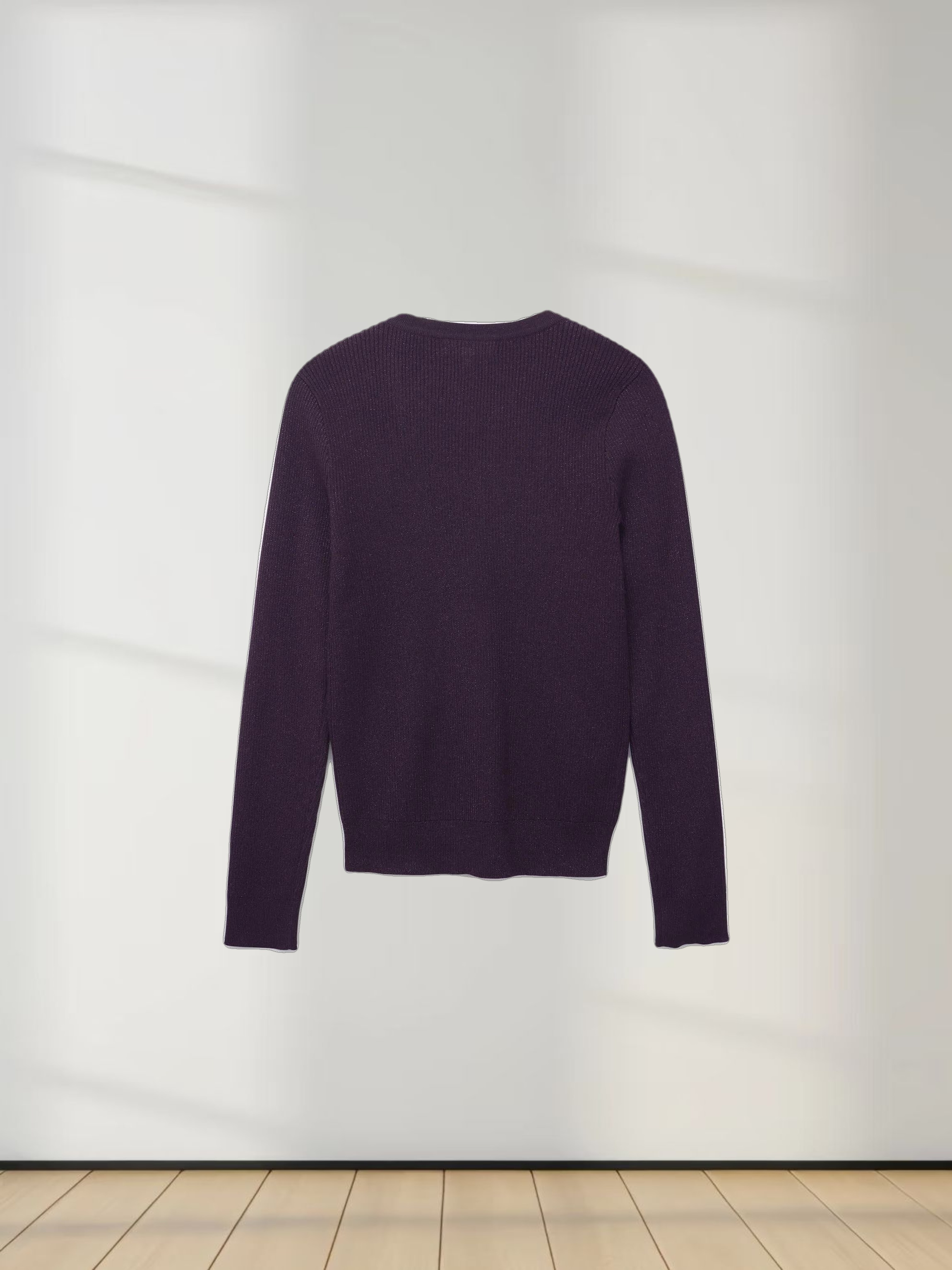 Lurex Ribbed Sweater-Purple