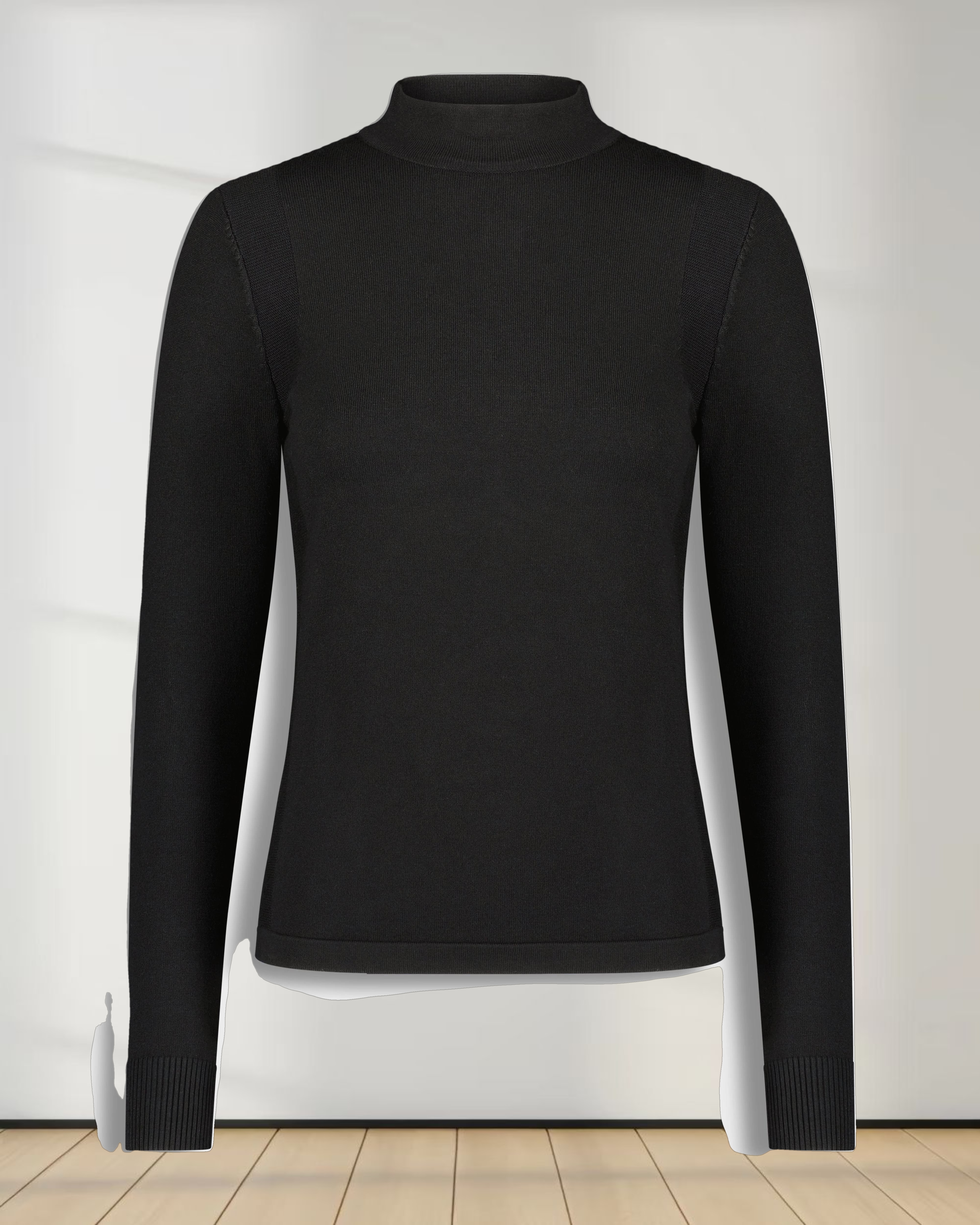 BASIC MOCK NECK TURTLENECK-BLACK