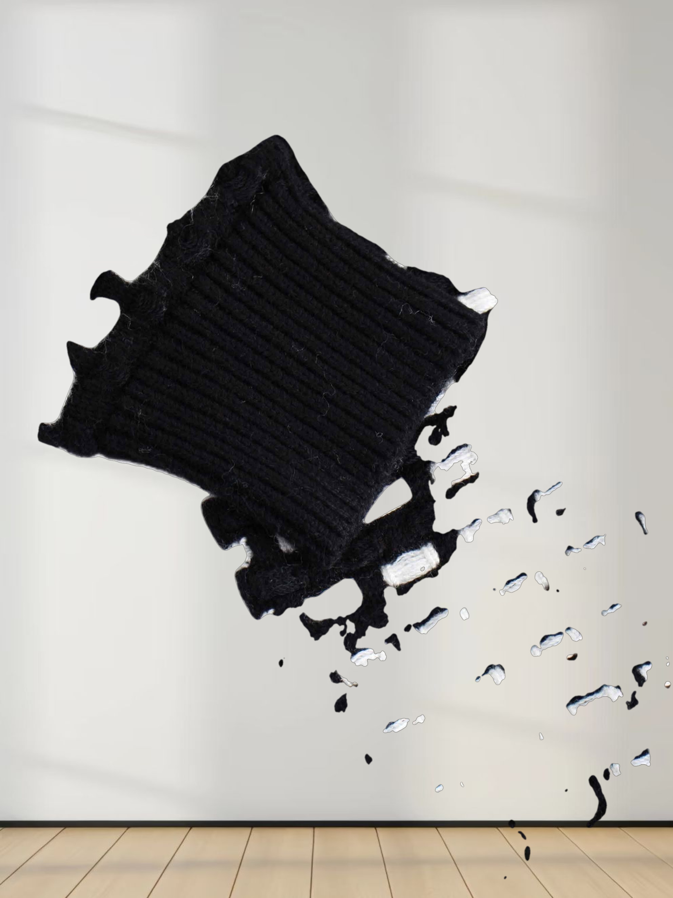 Basket Weave Sweater-Black/White