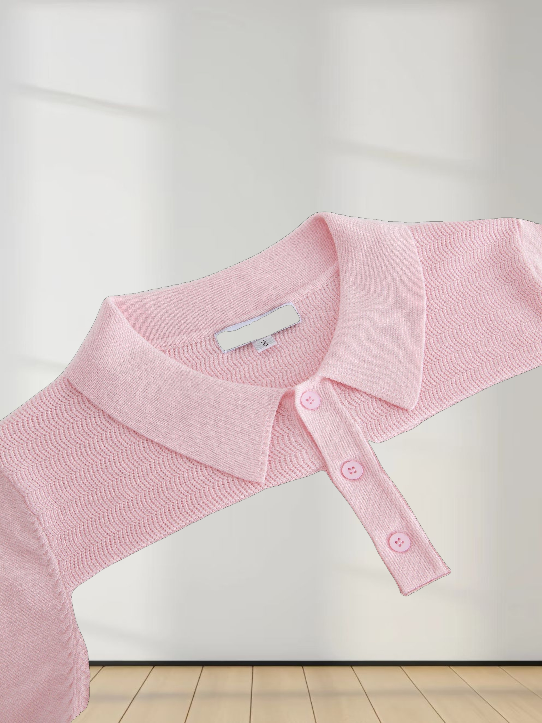 Mesh Top Sweater-Light Pink