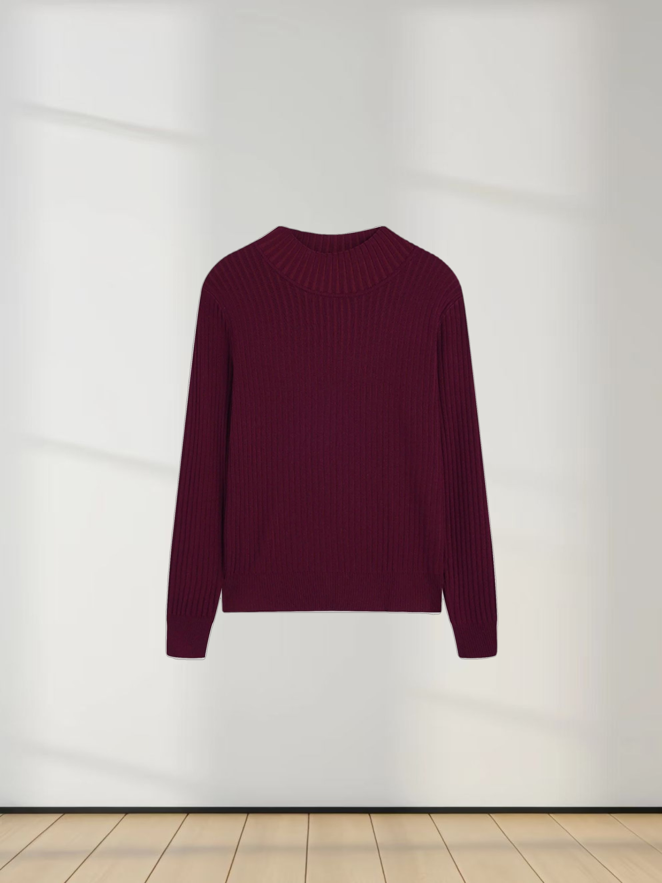 Side Snap Sweater-Burgundy